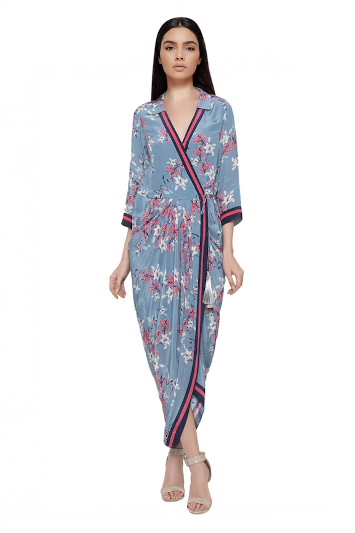 Soup By Sougat Paul Crepe Printed Wrap Dress 