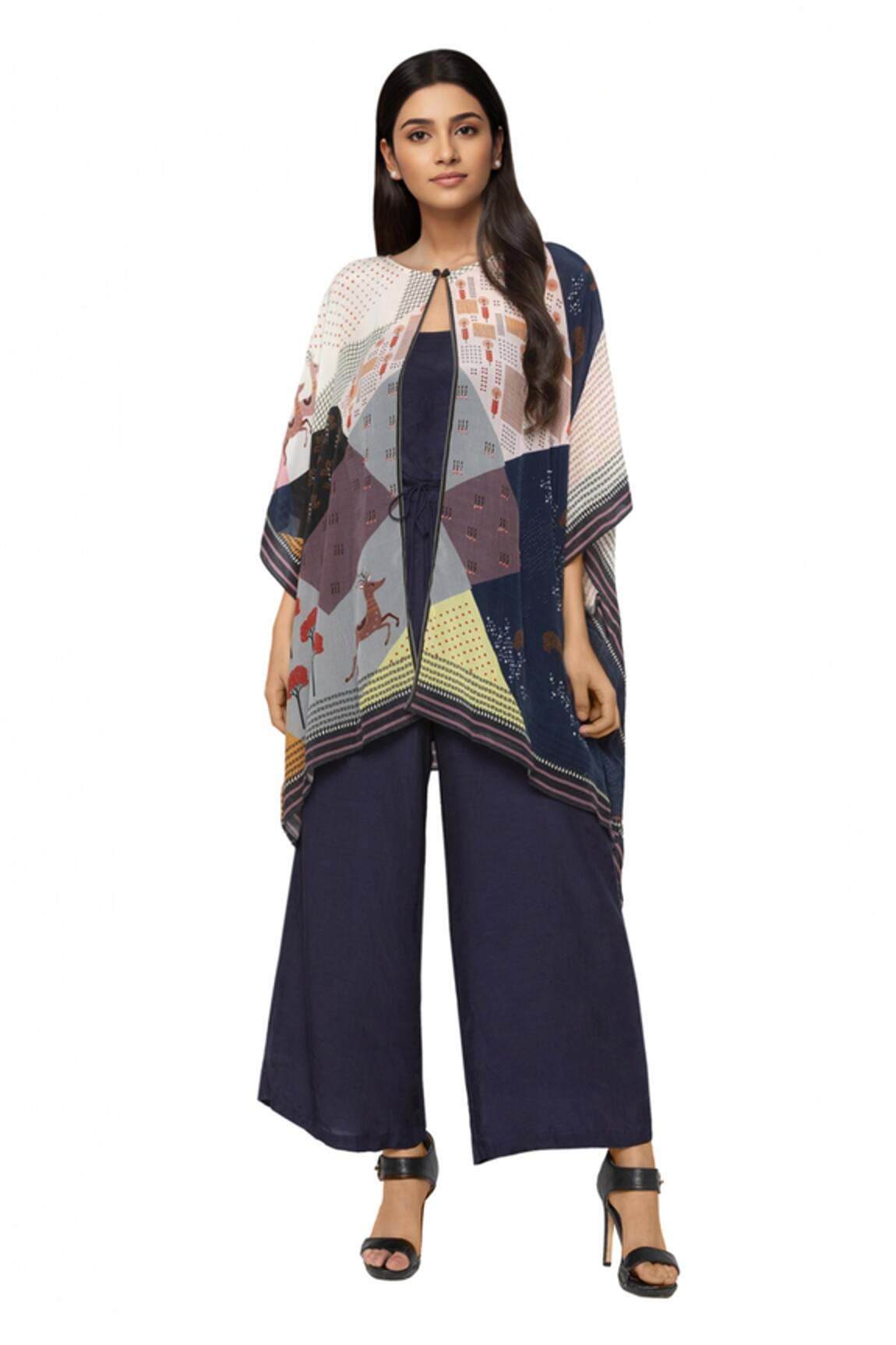 So Us By Sougatpaul Jumpsuit with Printed Cape