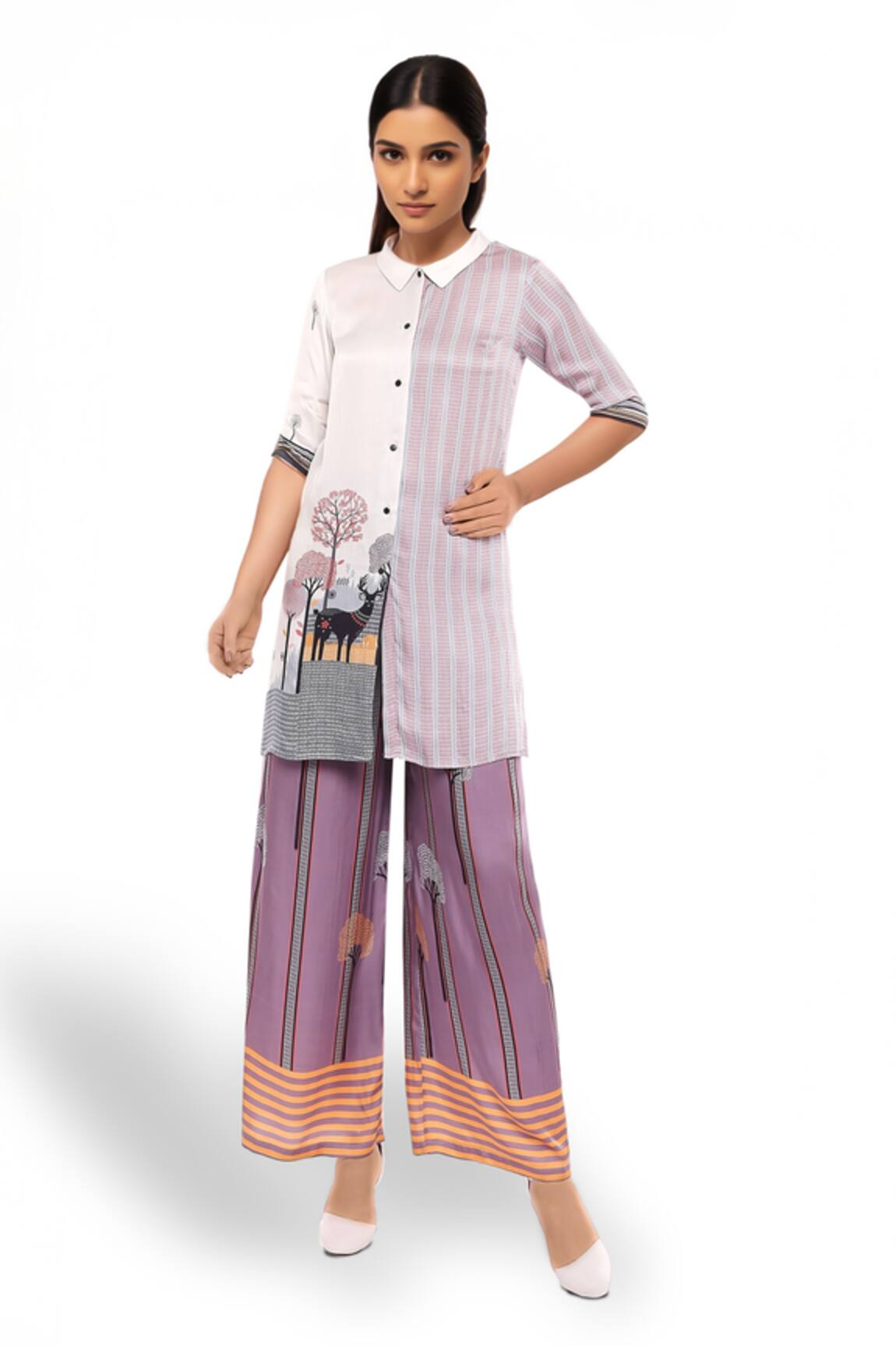 So Us By Sougatpaul Printed Kurta Palazzo Set