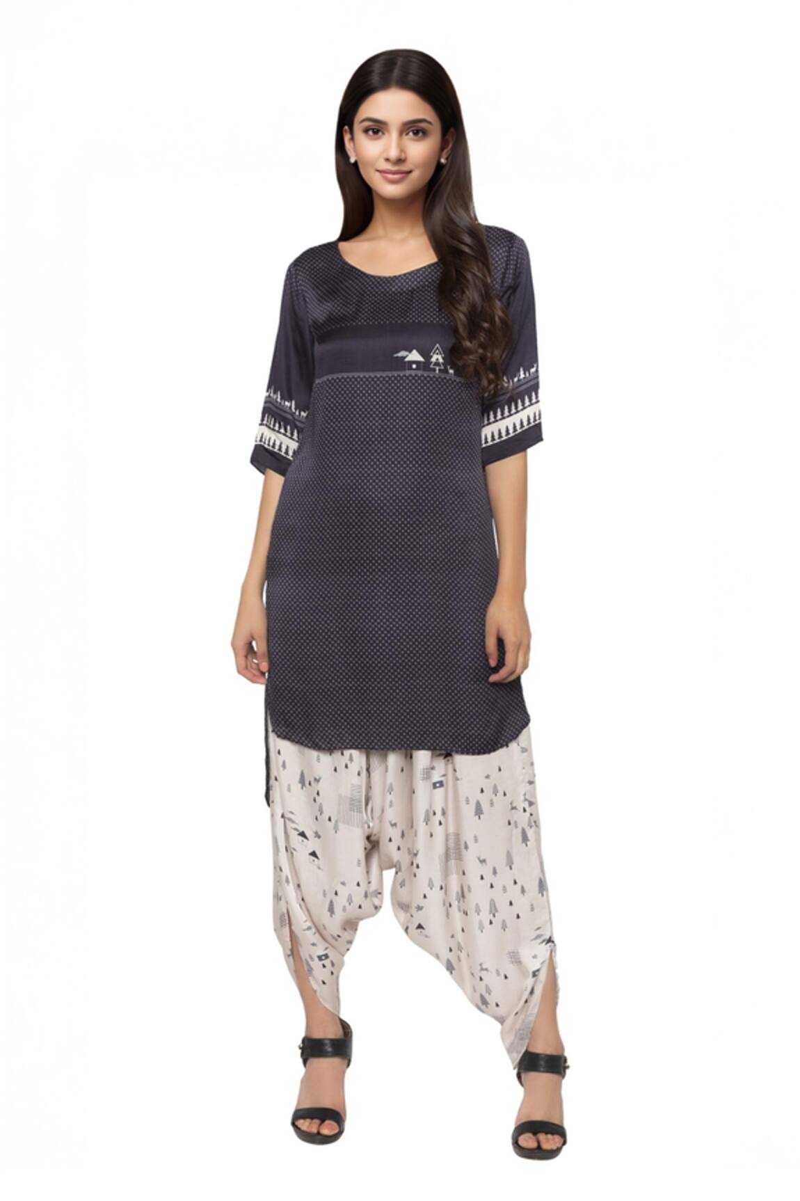 So Us By Sougatpaul Printed Kurta & Dhoti Pant Set