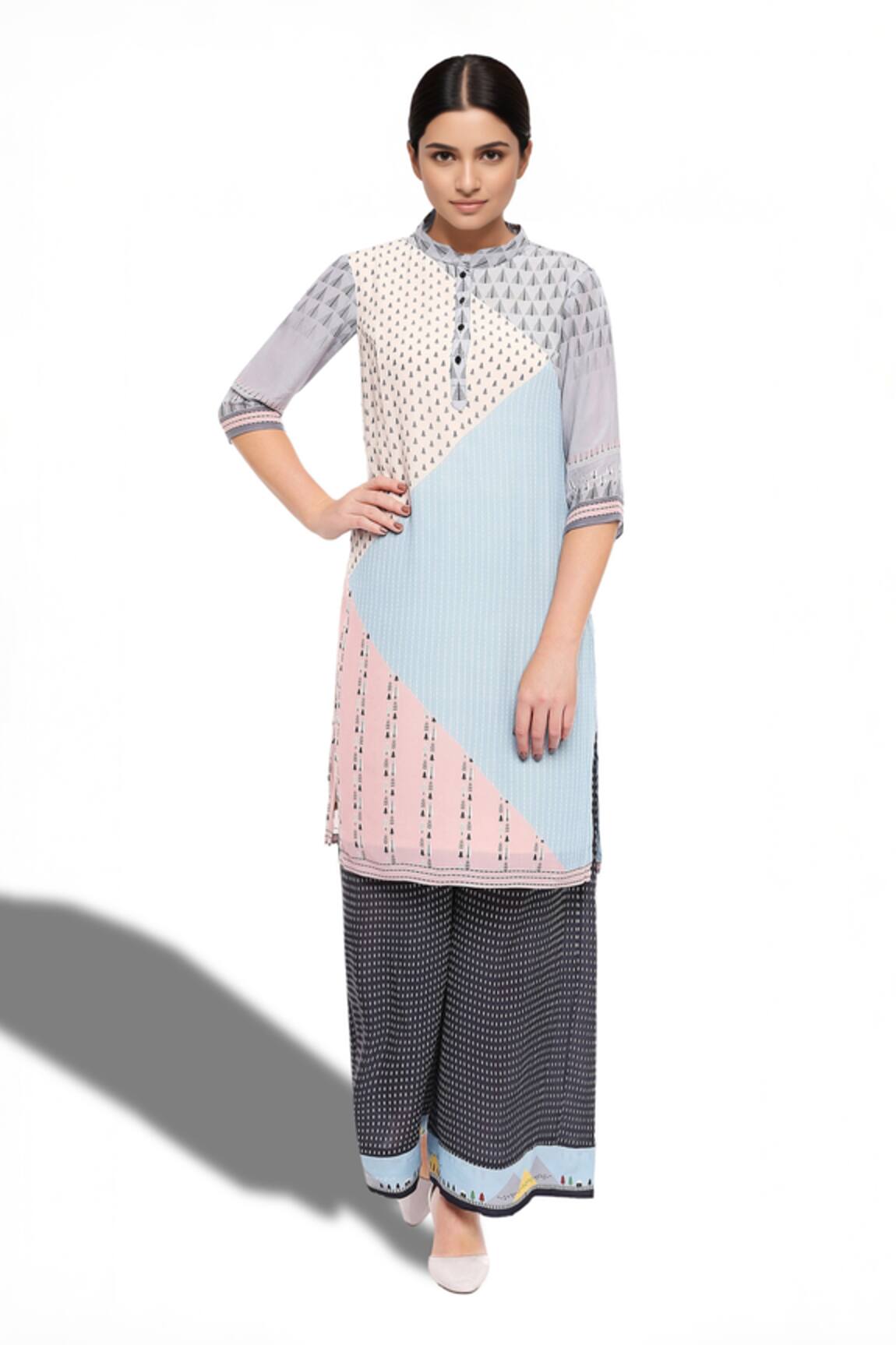 So Us By Sougatpaul Printed Kurta Palazzo Set