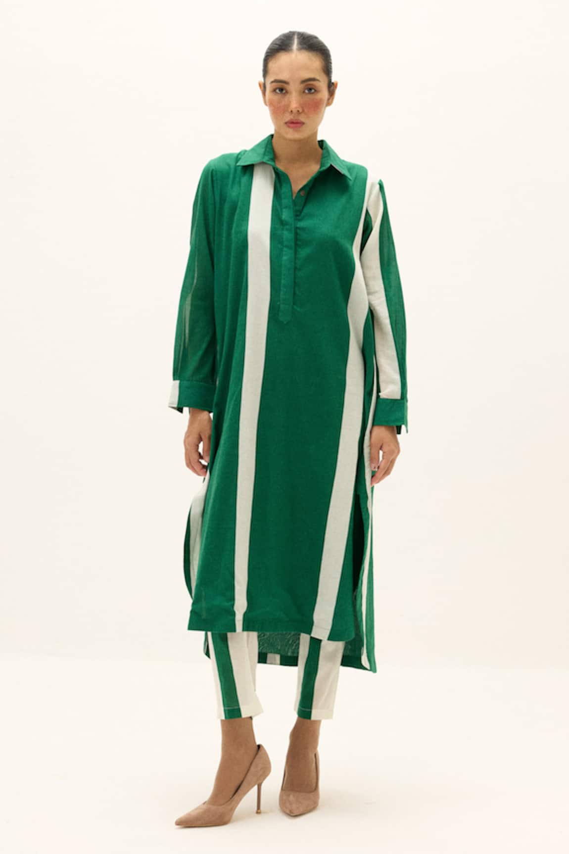 Kharakapas Stream Lines Print Kurta & Pant Set