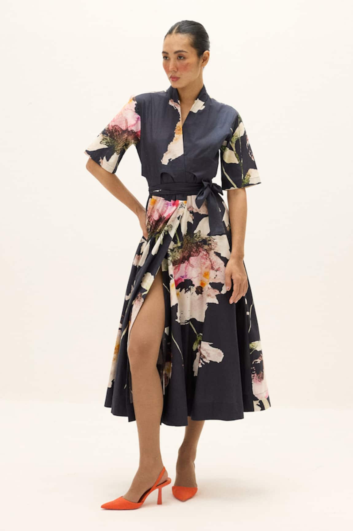 Kharakapas Kuro Printed Wrap Dress