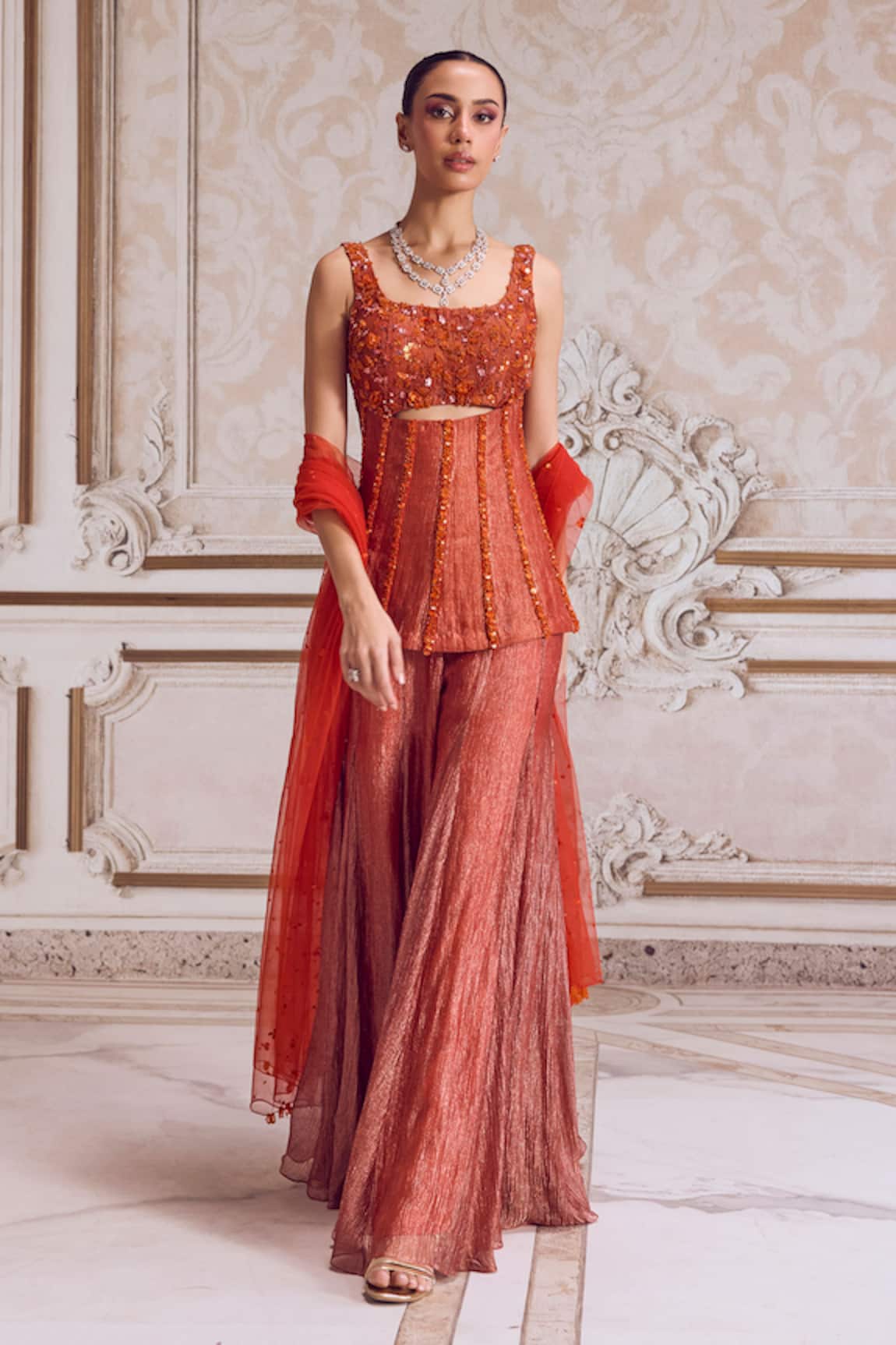 Label Sanya Gulati Embroidered Corset Sharara Set