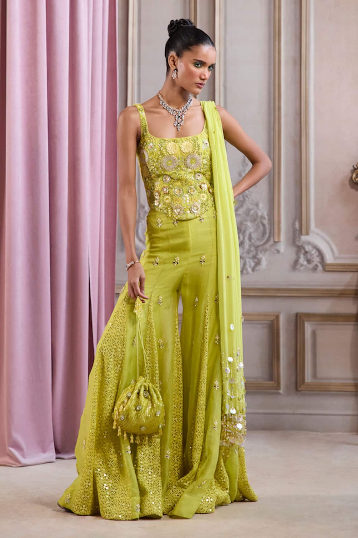 Label Sanya Gulati Embroidered Corset Sharara Set 