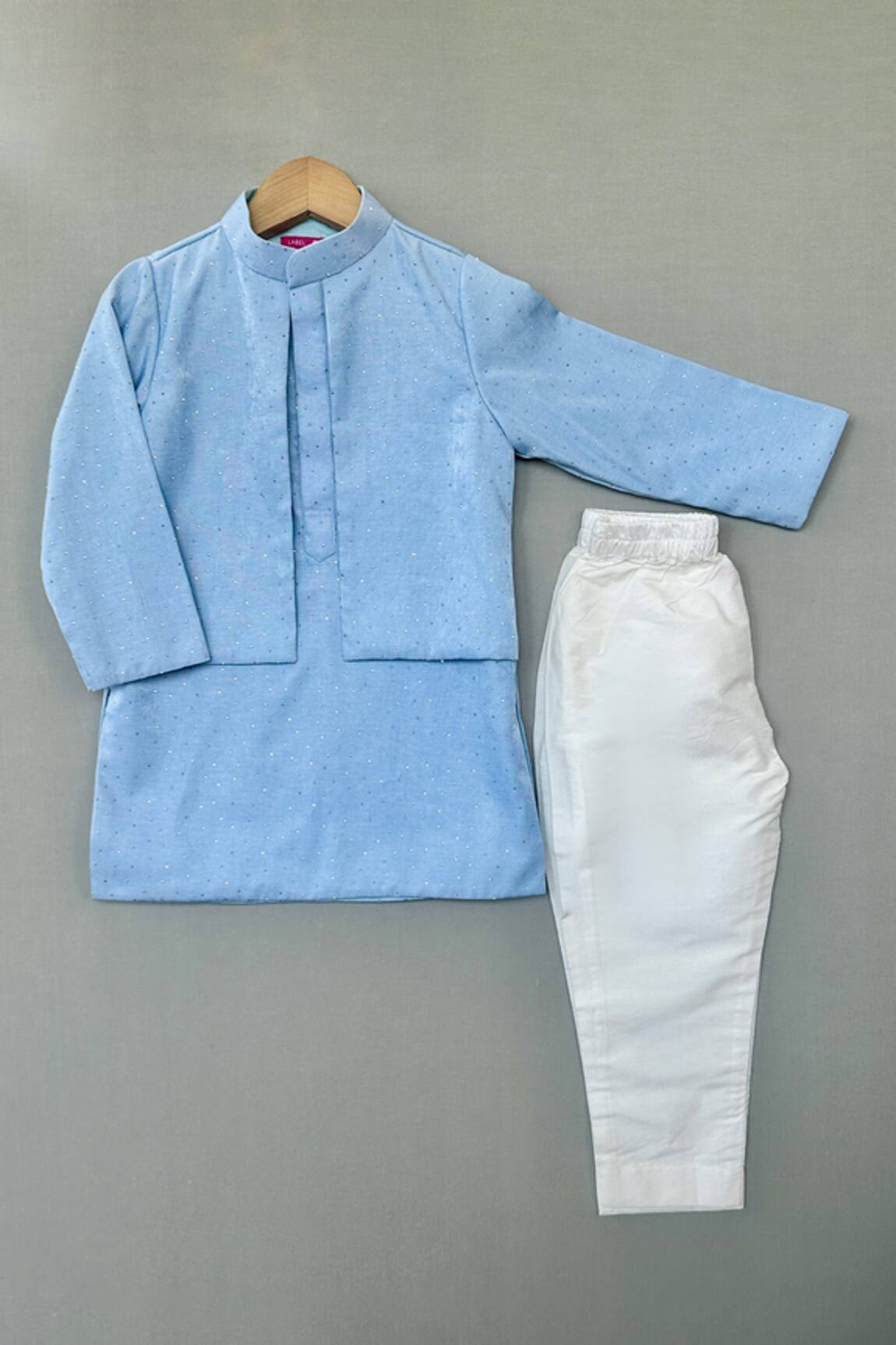 Label Neeti Denim Jacket Kurta Set 