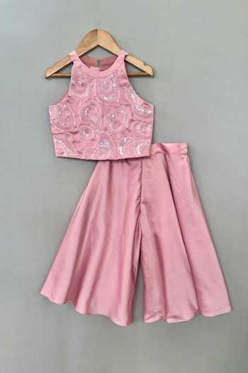 Label Neeti Blush Pink Embroidered Palazzo Set 