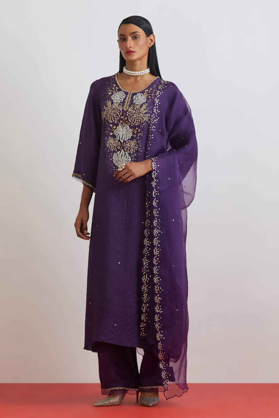 One Not Two Silk Organza Dupatta