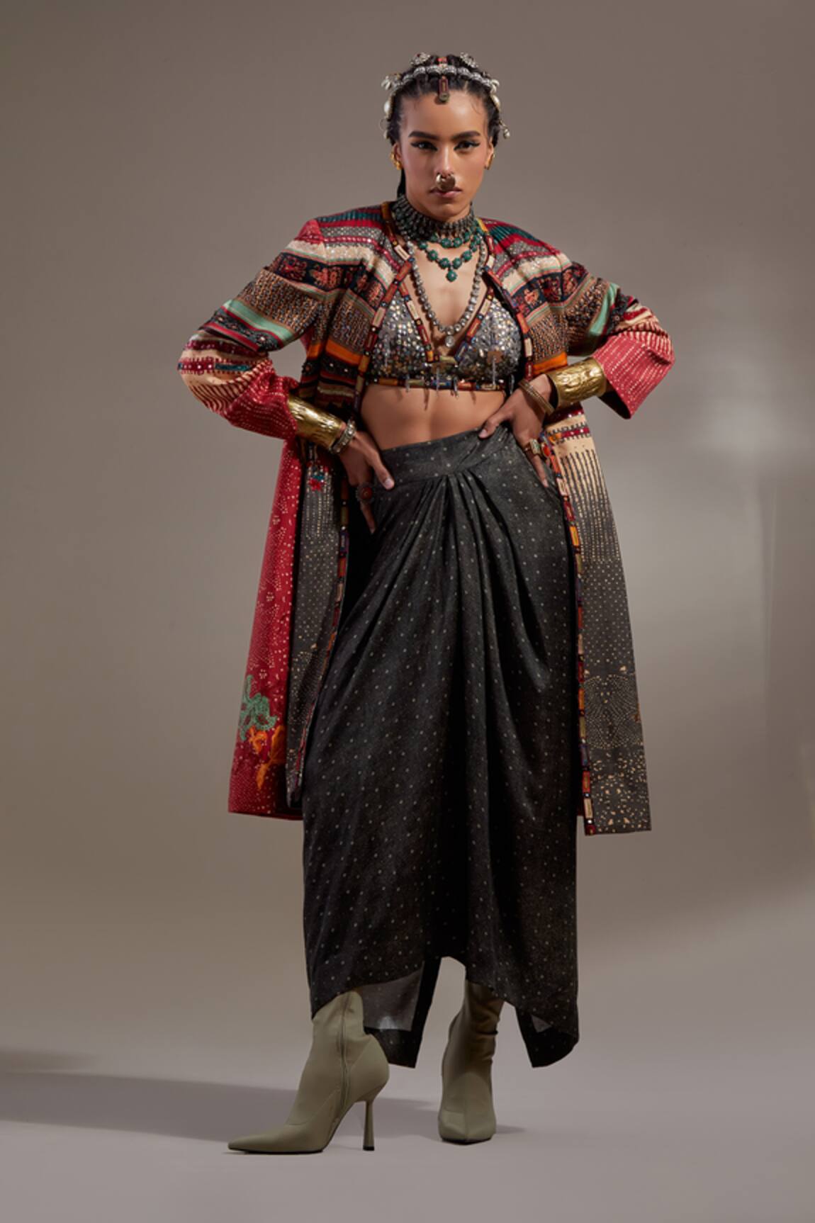 Aseem Kapoor Dariya Jacket & Draped Skirt Set