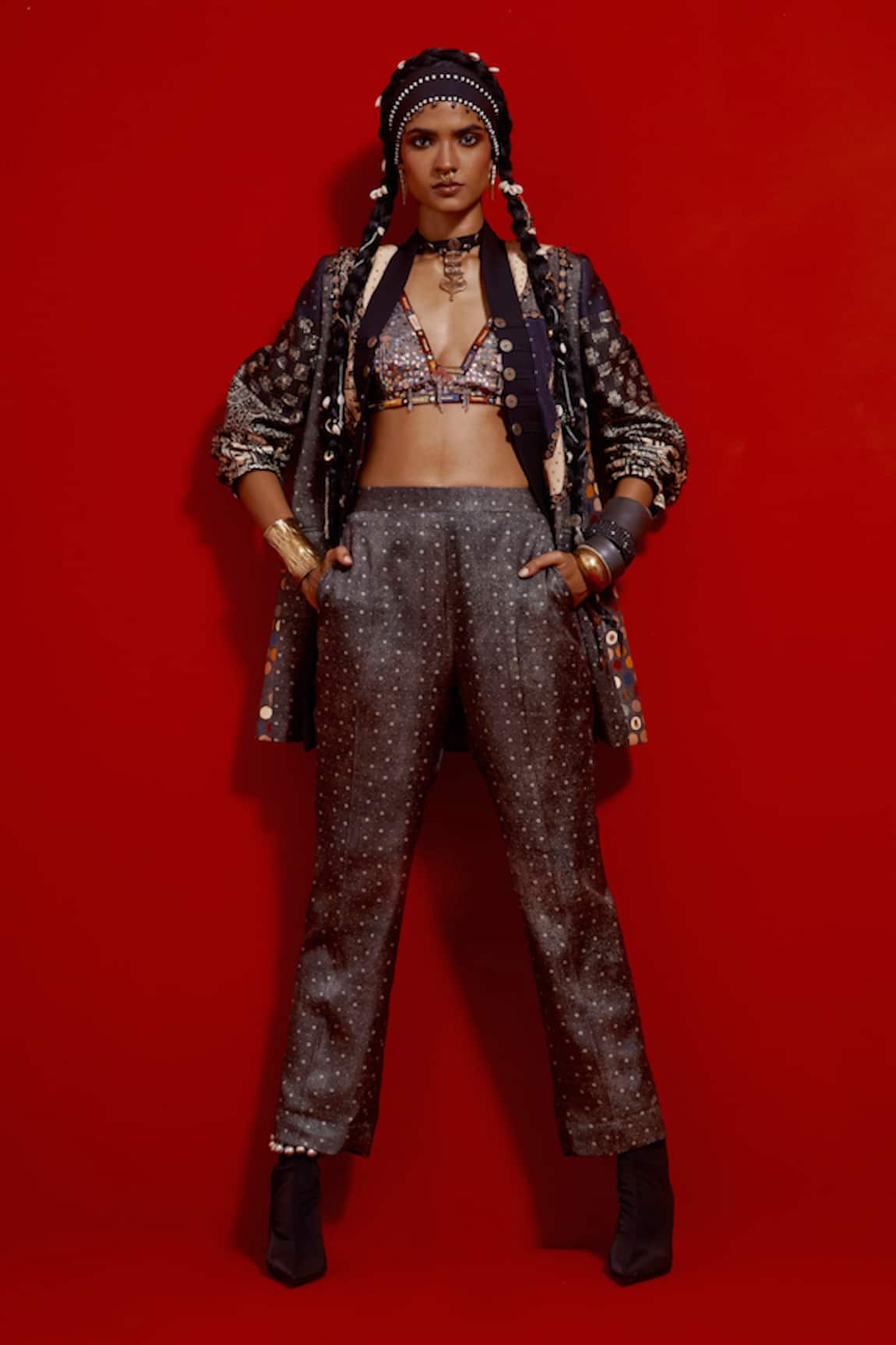 Aseem Kapoor Open Dhana Jacket & Trouser Set