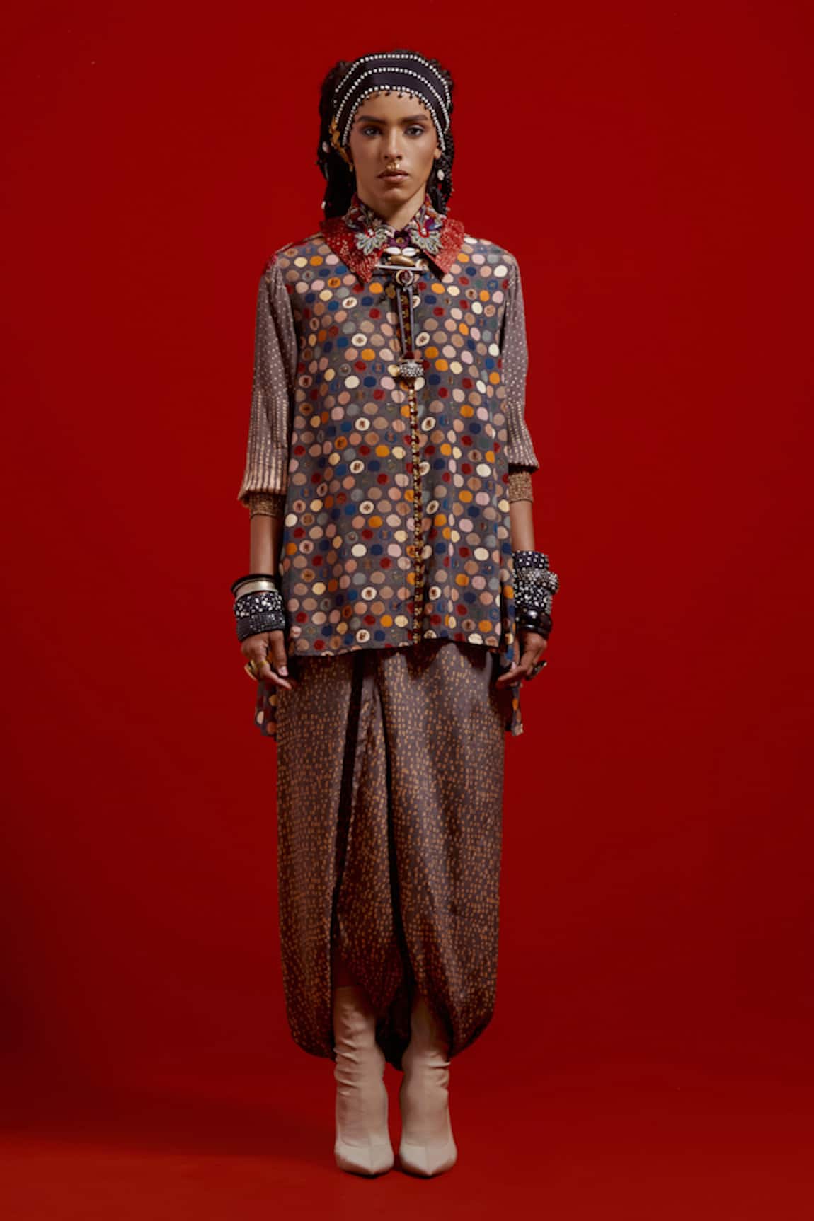 Aseem Kapoor Atri Straight Shirt & Draped Pant Set