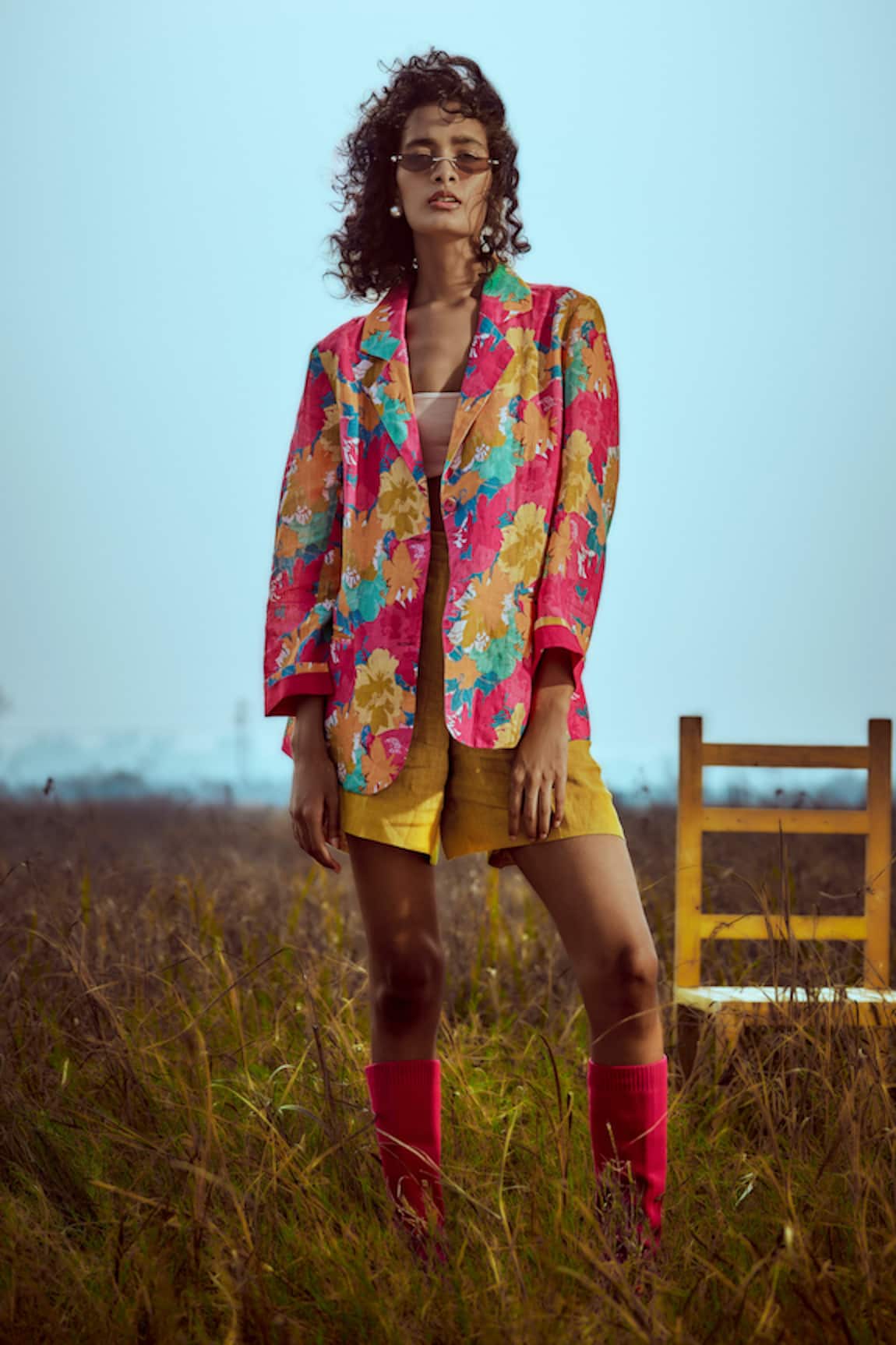 Linen Bloom Printed Blazer