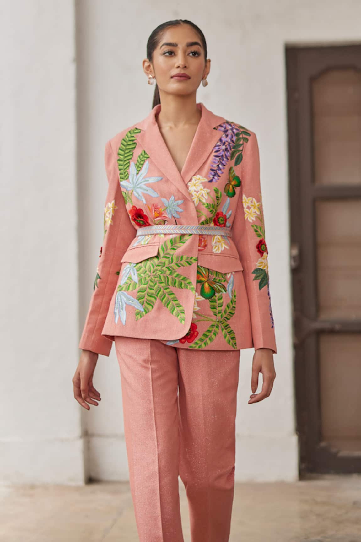 Betrue Peach Peony Embroidered Jacket