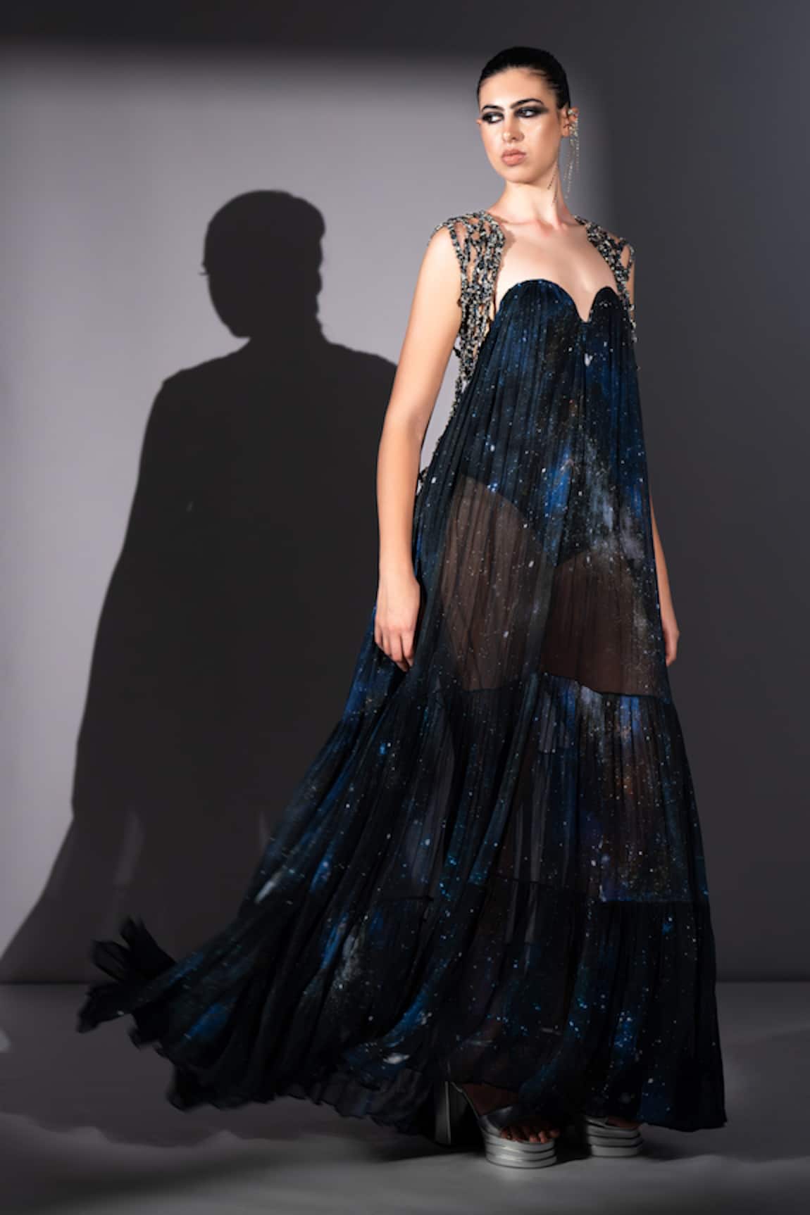 Nikita Mhaisalkar Rockstar Embroidered Tulle Sleeveless Gillet 