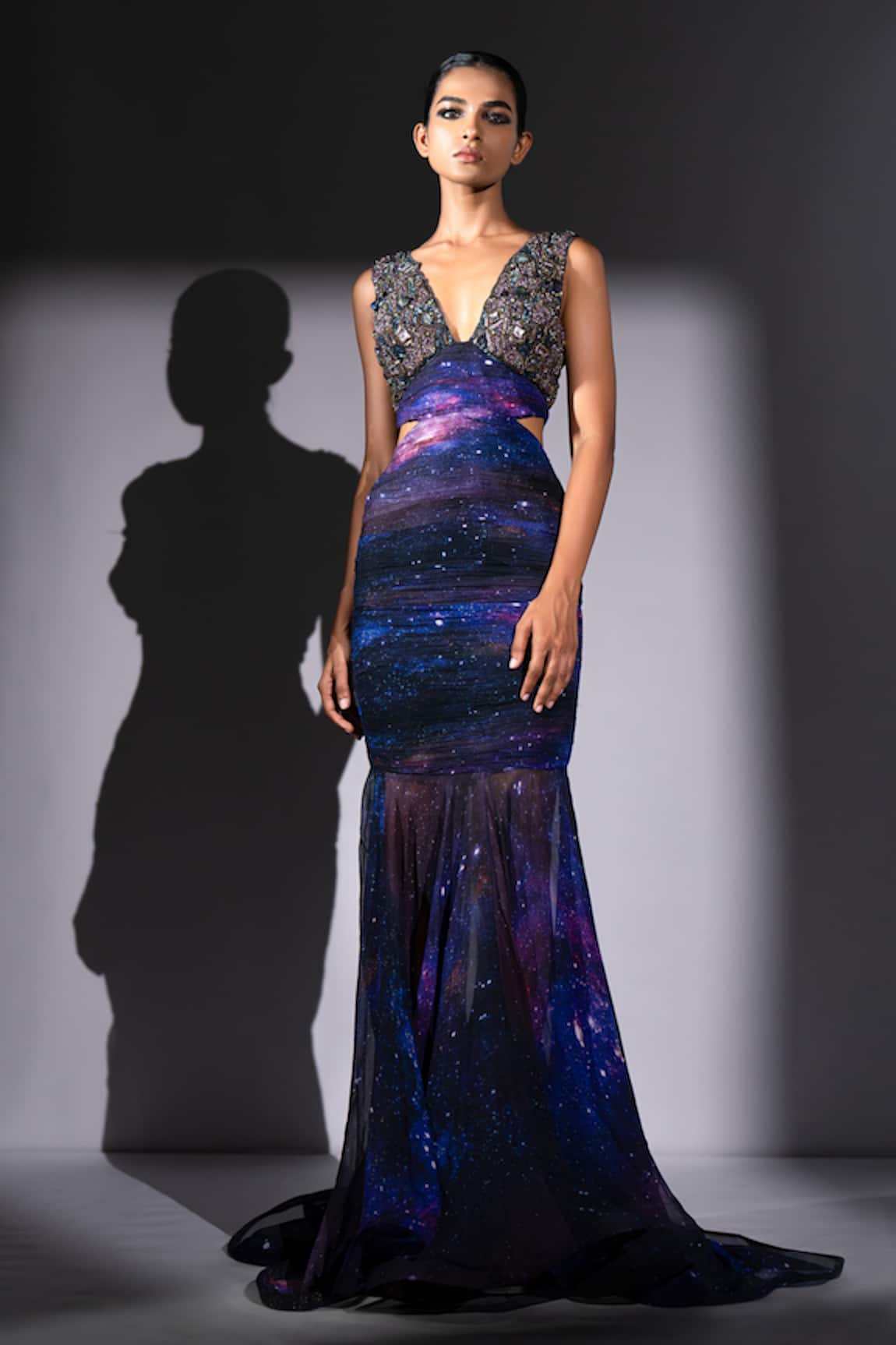 Nikita Mhaisalkar Galaxy Cut-Out Maxi Dress