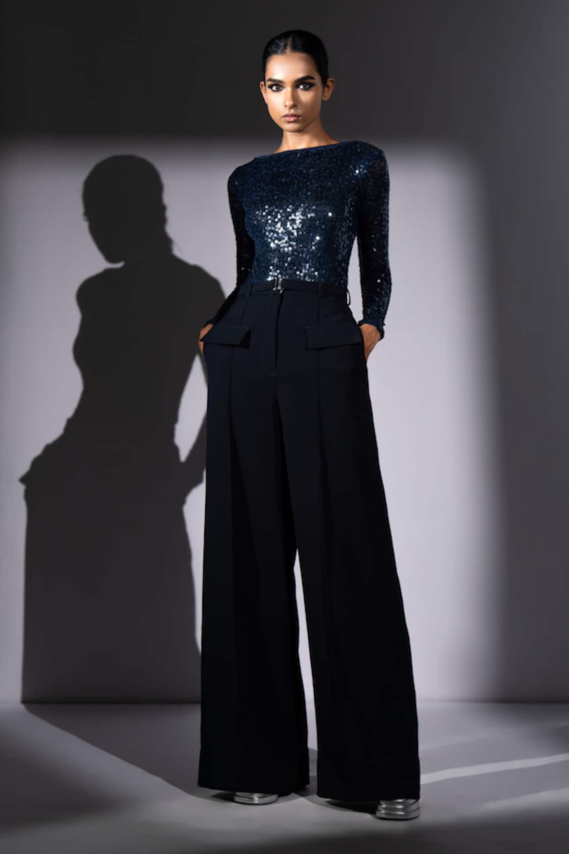 Nikita Mhaisalkar Sequin Georgette Sheeted Bodysuit