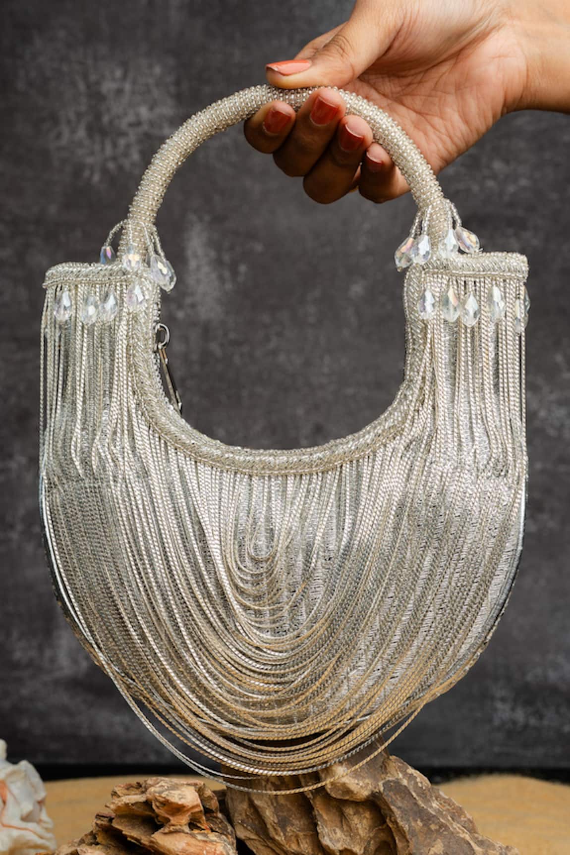 Nayaab By Sonia Hinted Sailor Metallic Bag