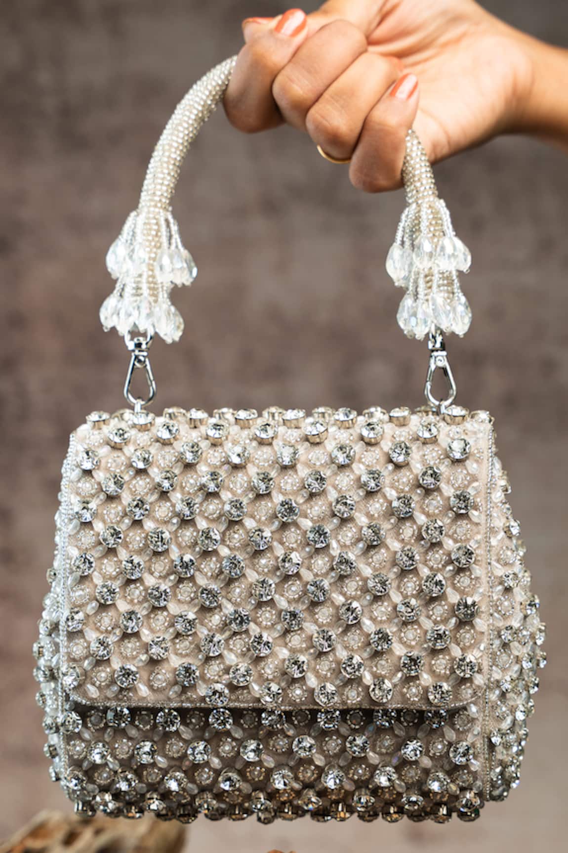 Nayaab By Sonia Aurora Crystal & Bead Embellished Bag
