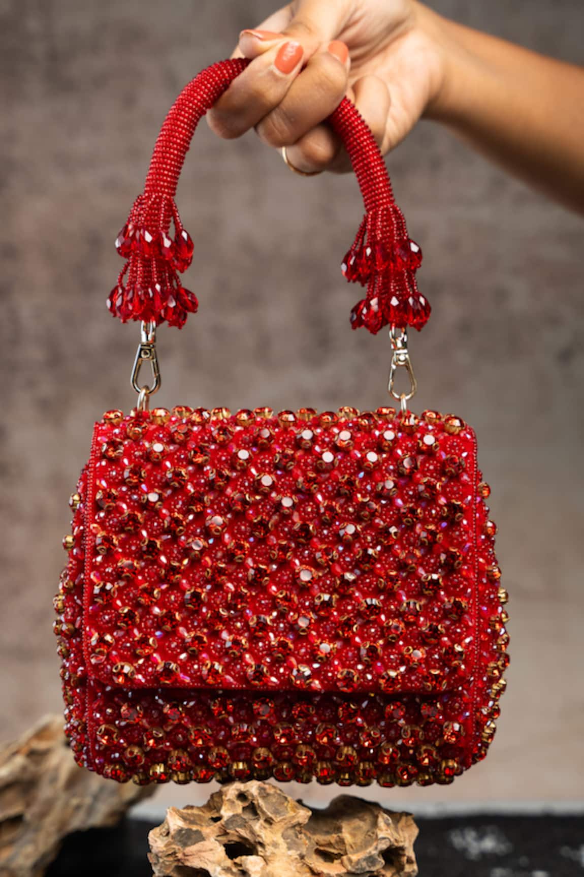 Nayaab By Sonia Aurora Crystal & Bead Embellished Bag