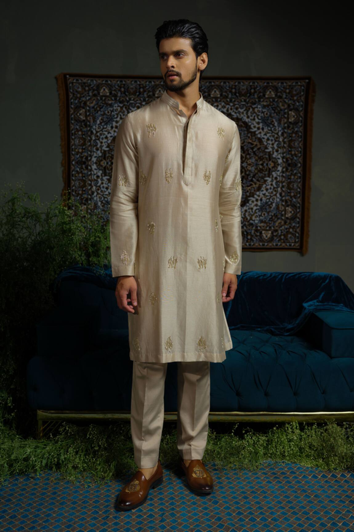 Runit Gupta Glitter Metal Kurta Set