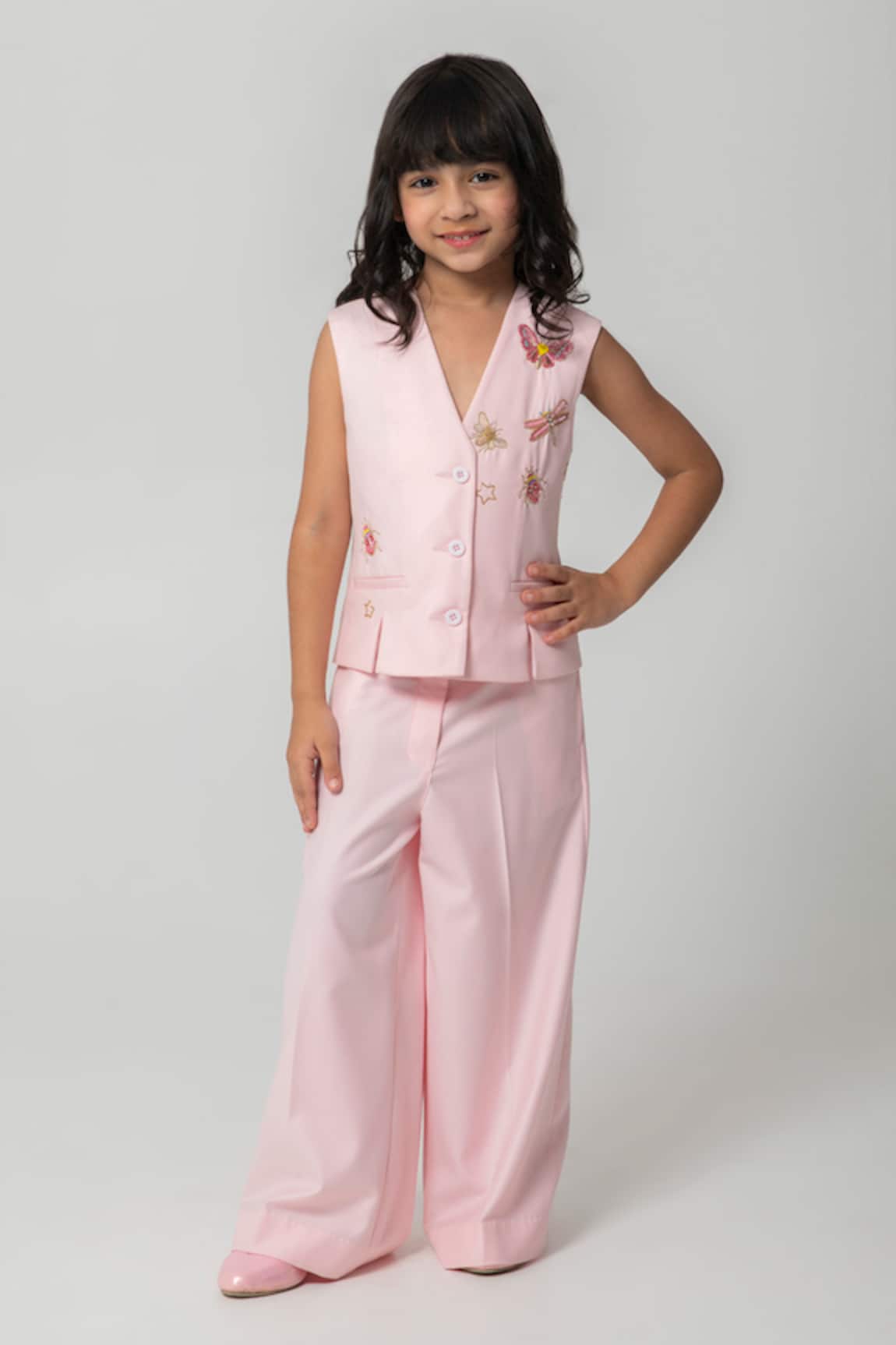 Partykles Mini Beasted Embroidered Waistcoat & Trouser Set