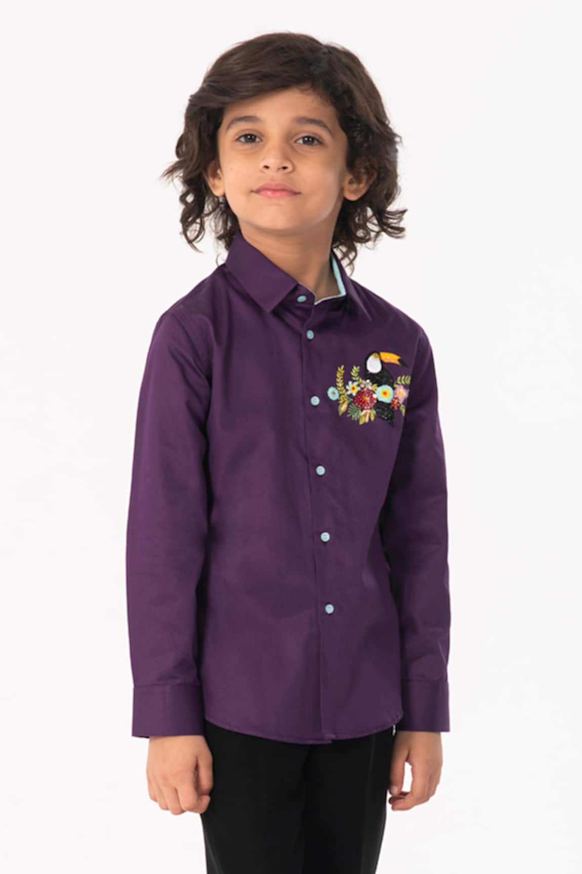 Partykles Toucan Bird Embroidered Shirt