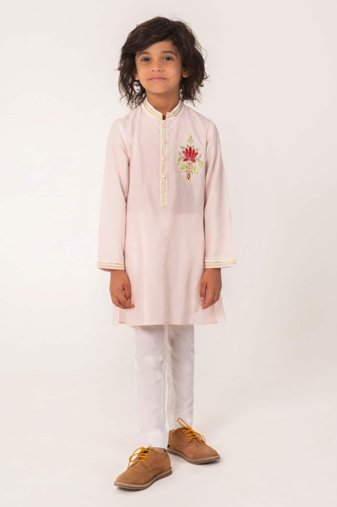 Partykles Lotus Embroidered Kurta & Pant Set