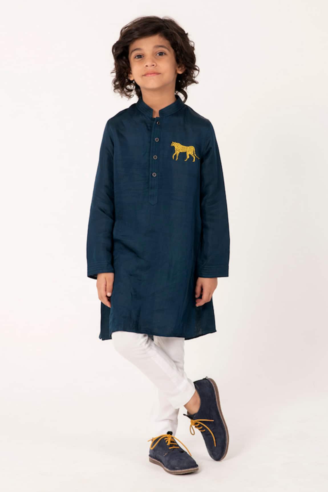 Partykles Cheeta Embroidered Kurta & Pant Set