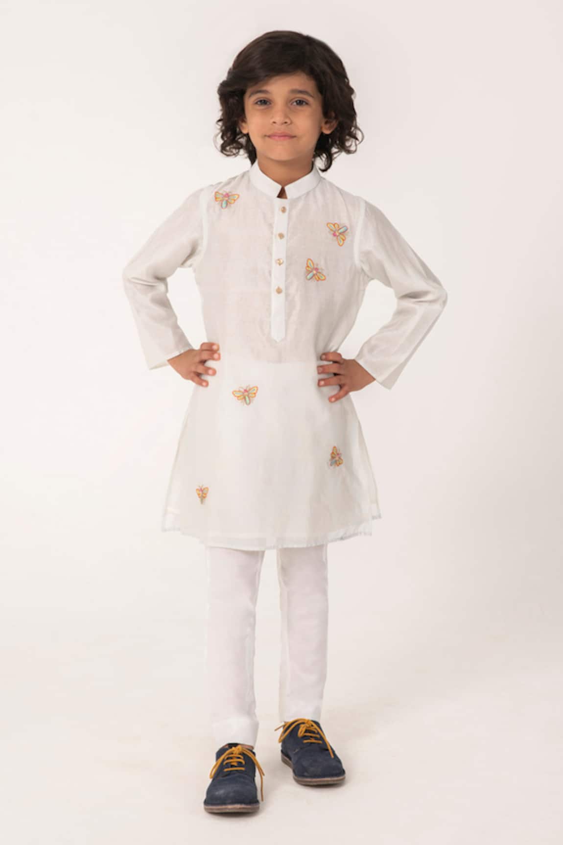 Partykles Bumblebee Embroidered Kurta & Pant Set