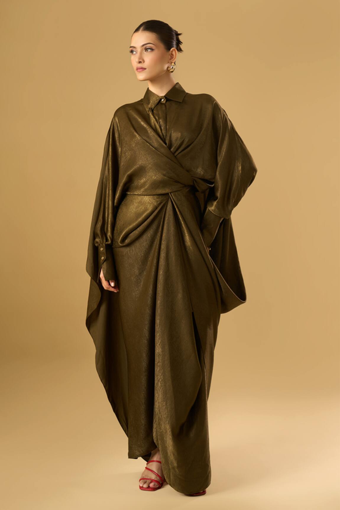 Ritika Arya Jain Nyra Shirt With Draped Skirt