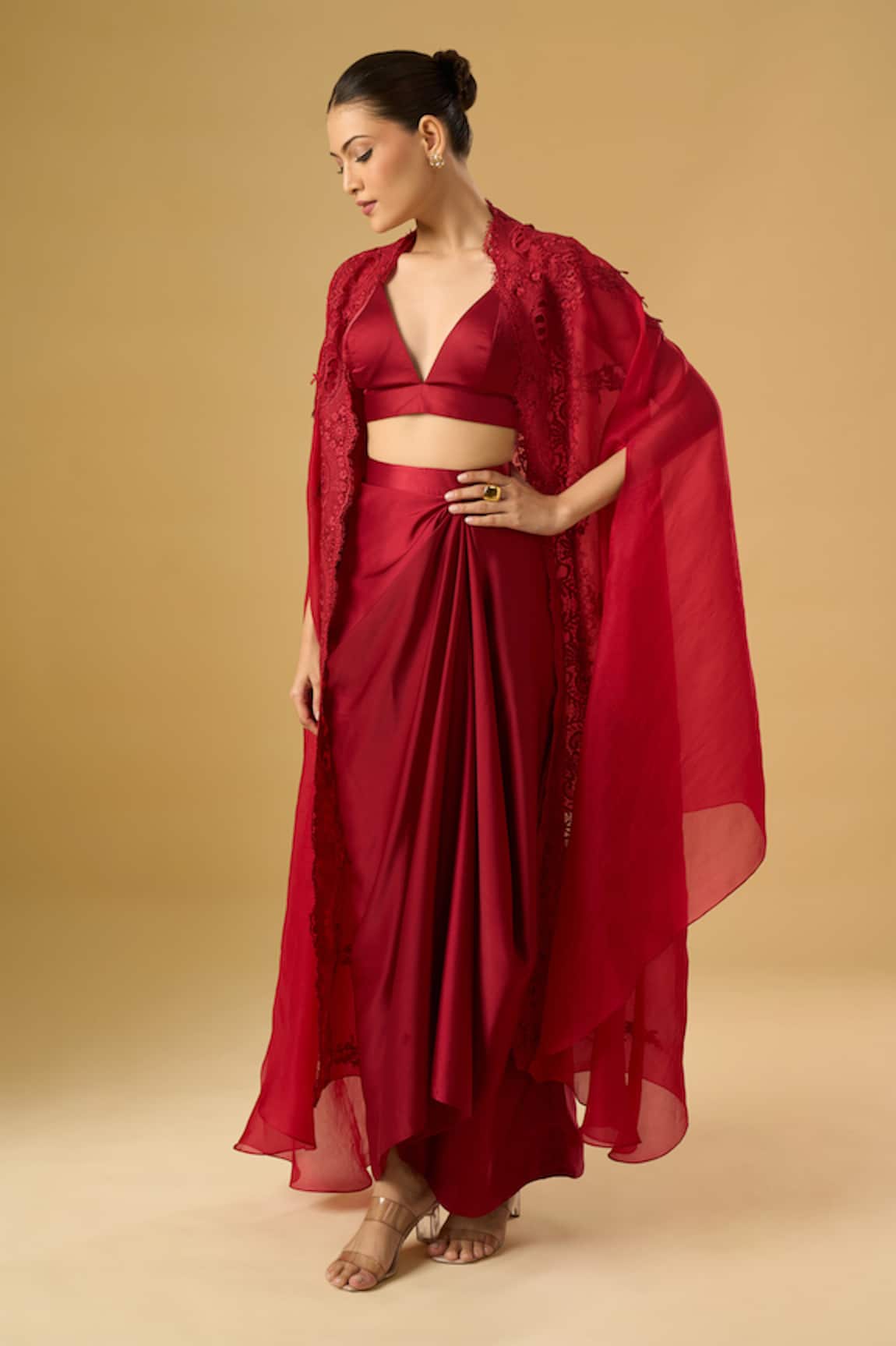 Ritika Arya Jain Embroidered Cape Skirt Set