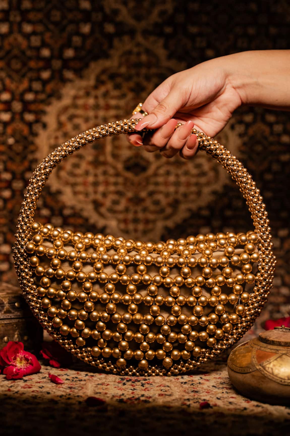 House Of Ekara Aurora Bead Embroidered Bag 