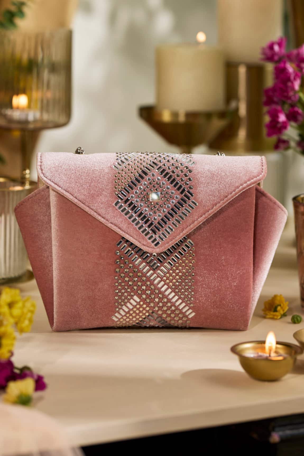 ETCETERA Origami Velvet Party Clutch
