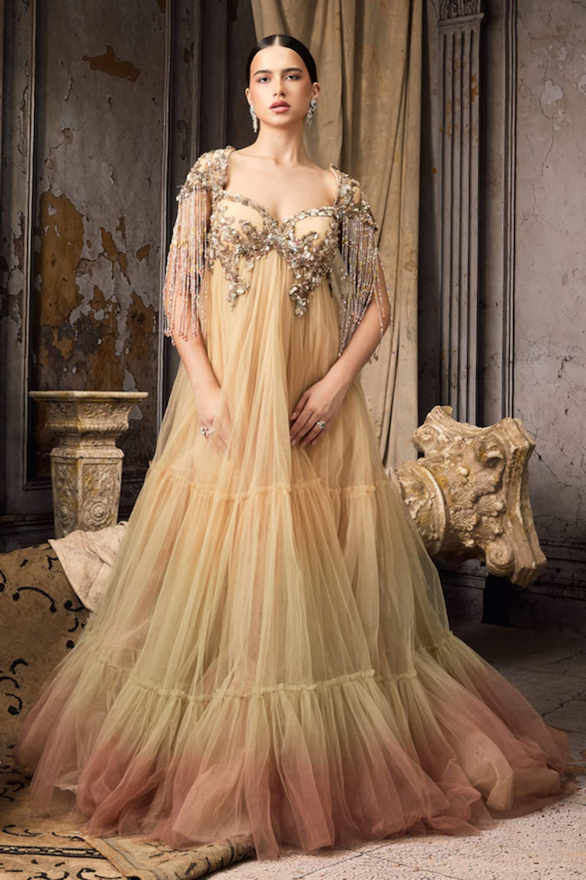 Rocky Star Embellished Bodice Ombre Gown