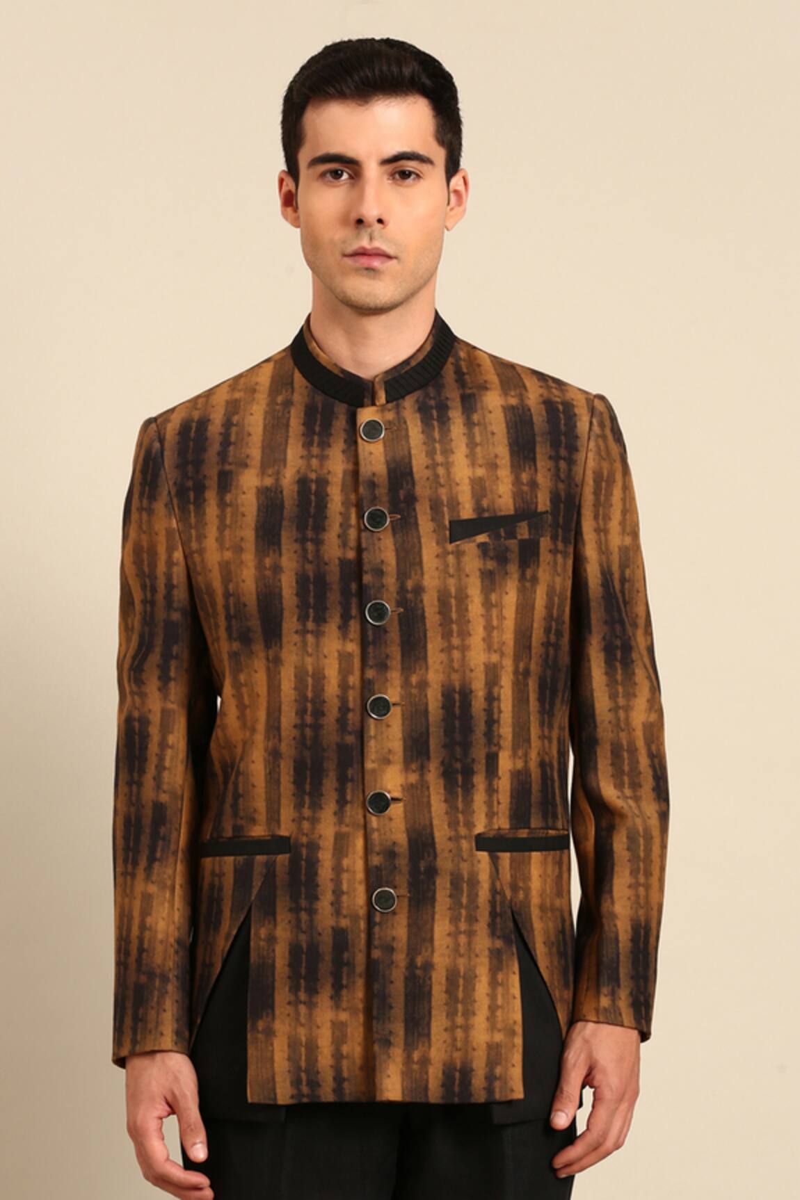 Mayank Modi - Men Abstract Pattern Bandhgala