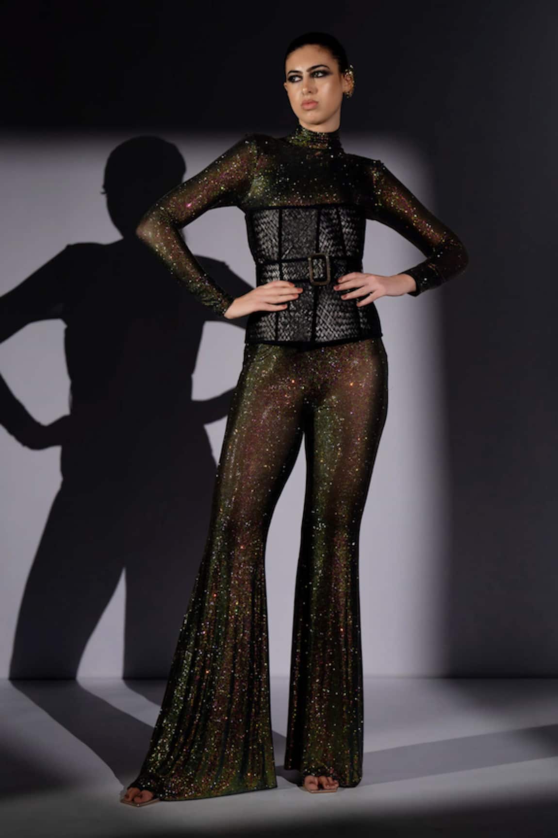 Nikita Mhaisalkar Swarovski Embellished Bodysuit & Pant Set
