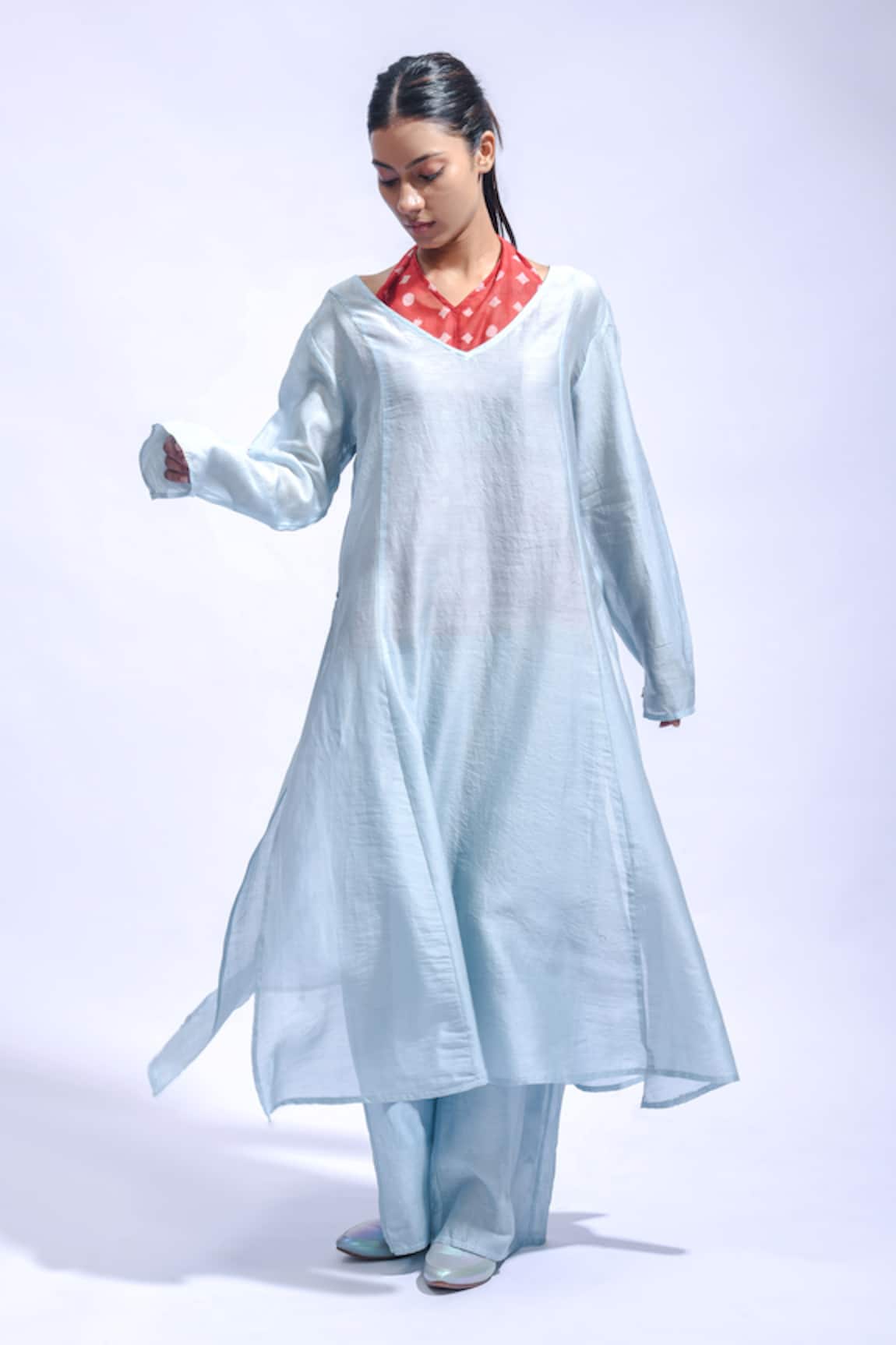 JAYATI GOENKA Sky Drift Chanderi Silk Kurta Set