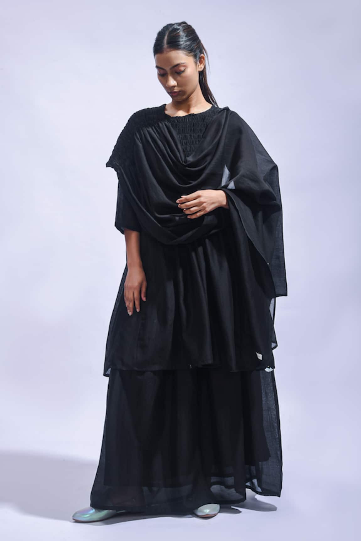 JAYATI GOENKA Noir Rhythm Chanderi Silk Skirt Set