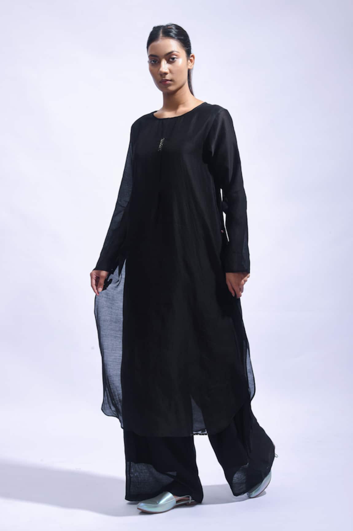 JAYATI GOENKA Black Silk Kurta & Pant Set