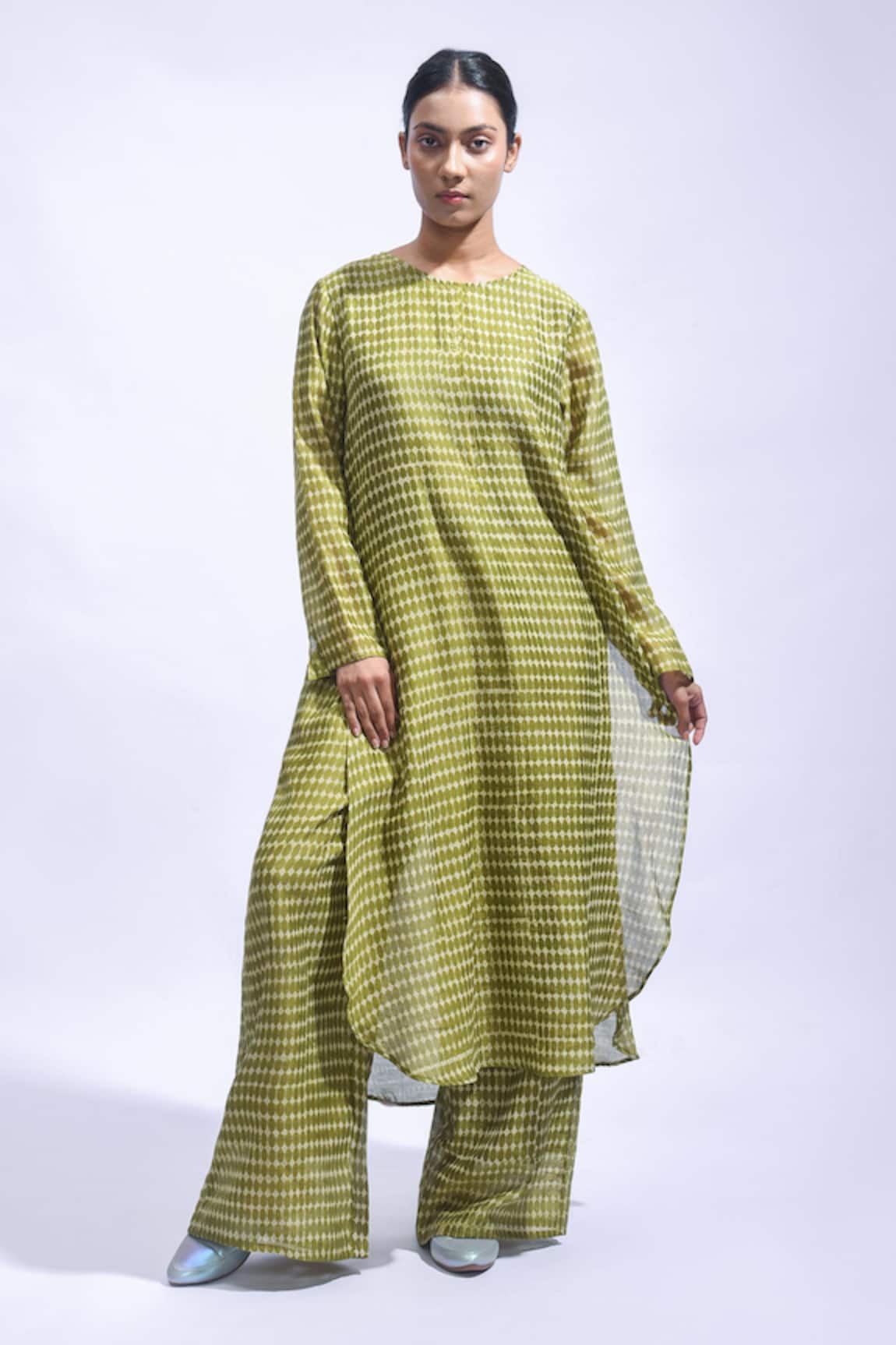 JAYATI GOENKA Silk Block Printed Kurta & Pant Set