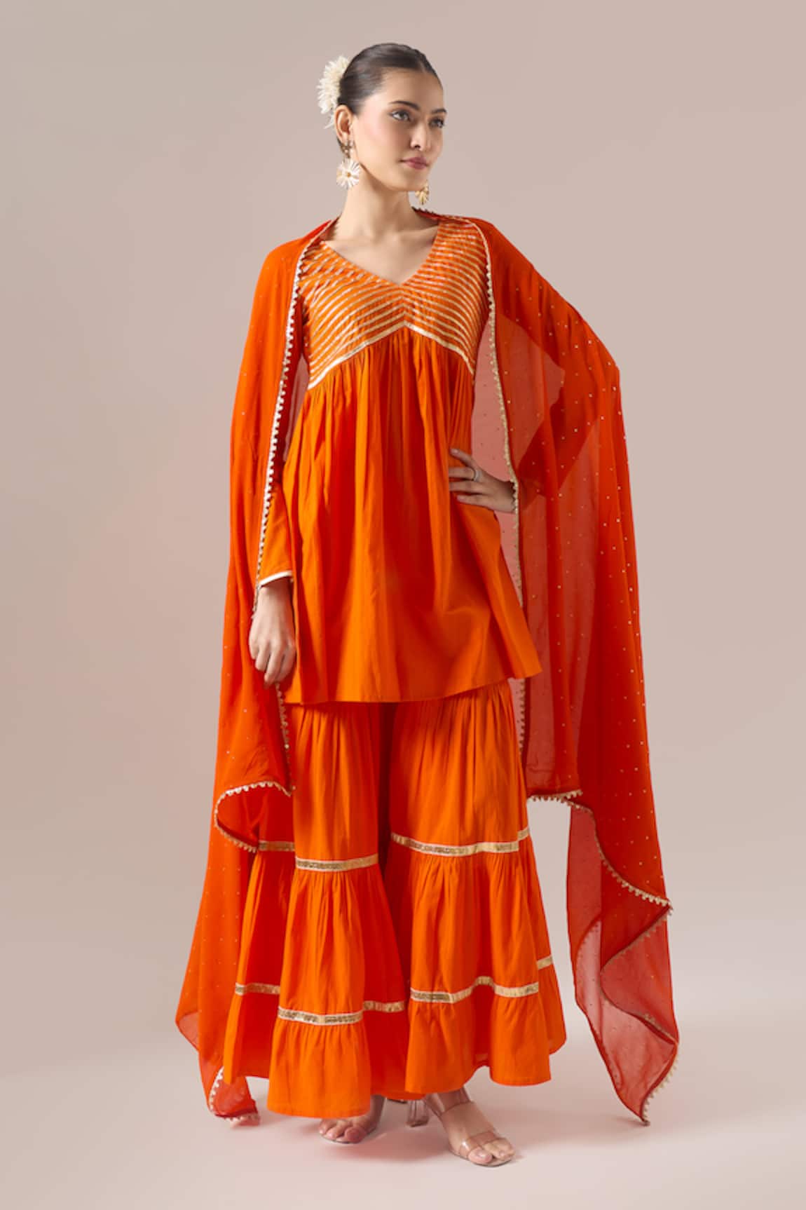 Naintara Bajaj Gotapatti Work Kurta Sharara Set