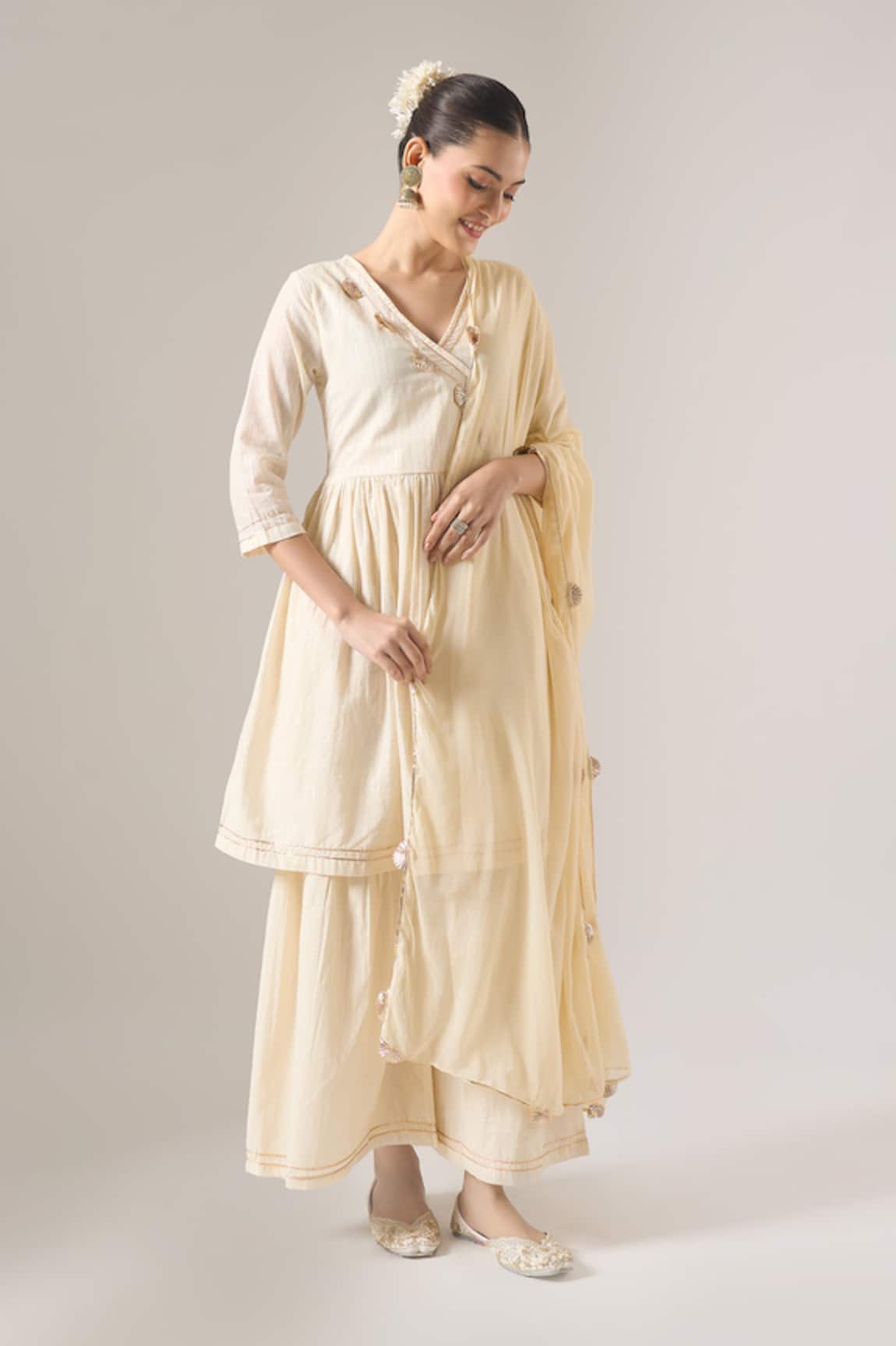 Naintara Bajaj Gota Patti Embroidered Kurta Sharara Set