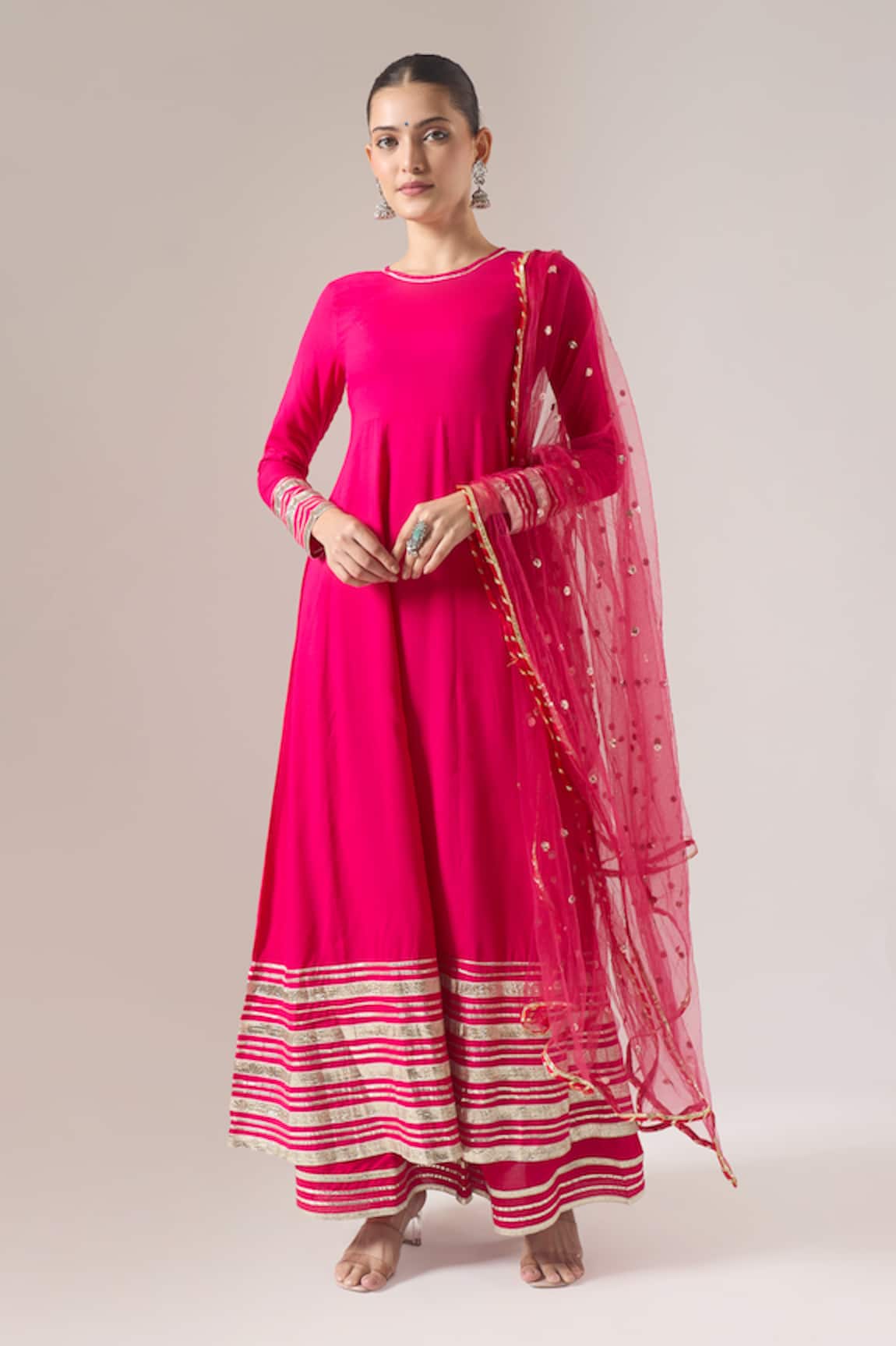 Naintara Bajaj Gotapatti Work Anarkali Set