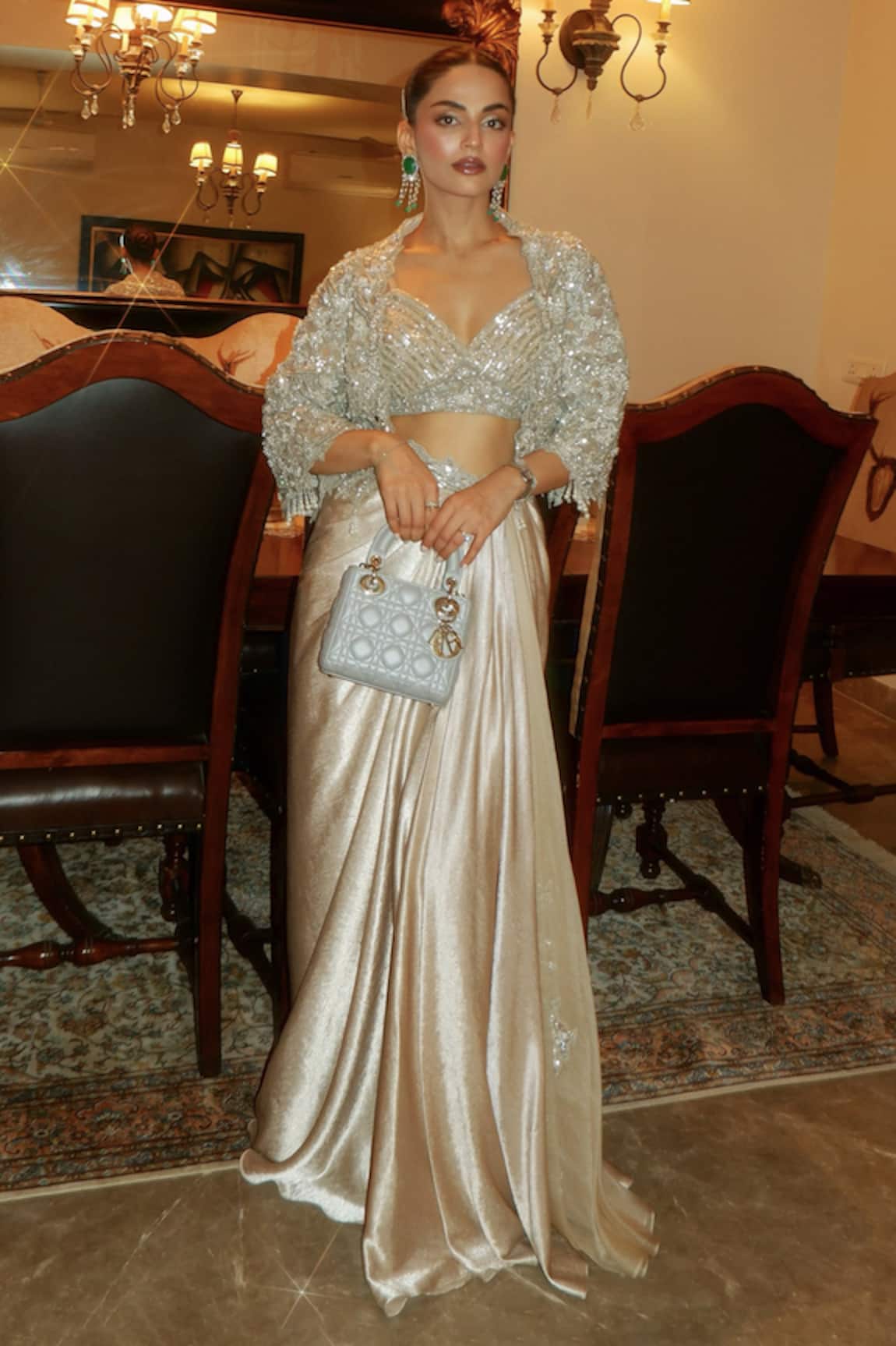 Roqa Ivory Designer Jacket Blouse Skirt Set 