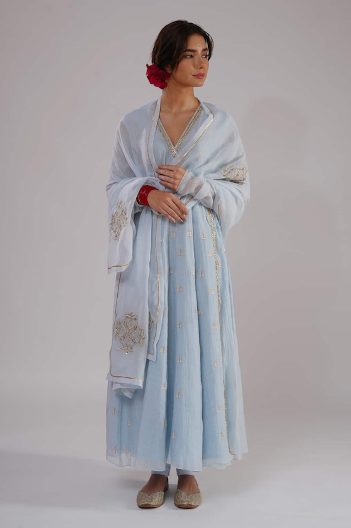 Kalakari By Akanksha Angrakha Kurta Churidar & Dupatta Set