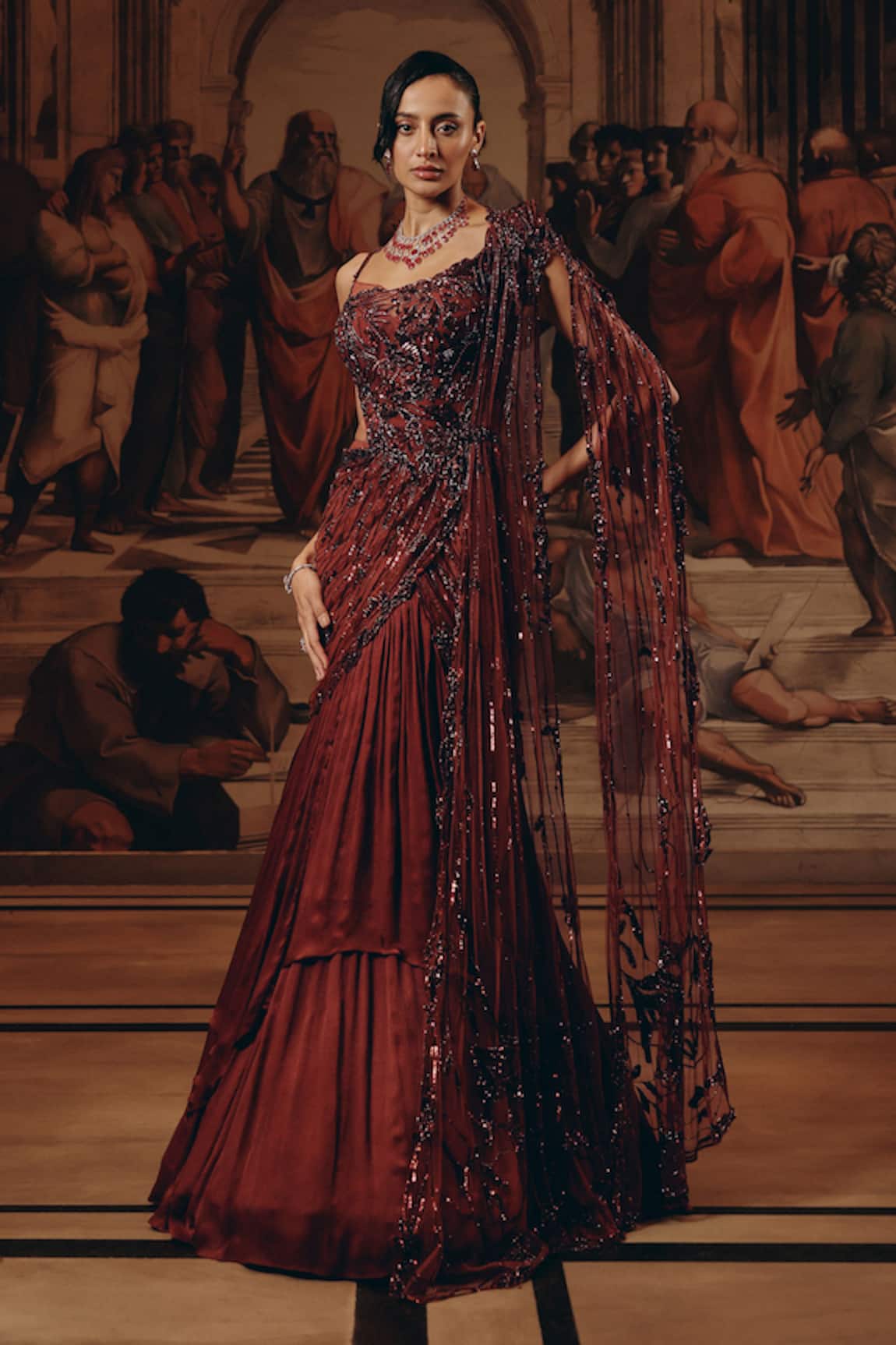 Adaara Couture Embellished Saree Gown