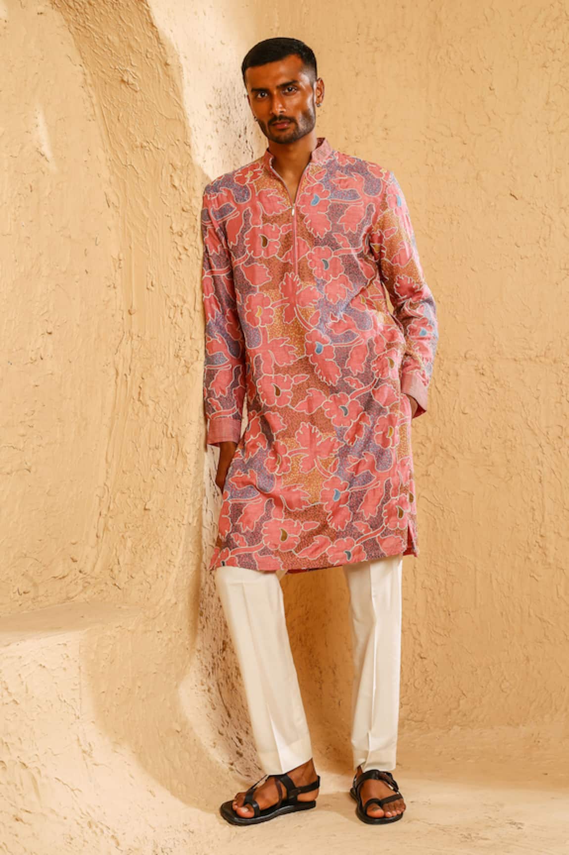 Chatenya Mittal Embroidered Silk Blend Kurta & Pant Set