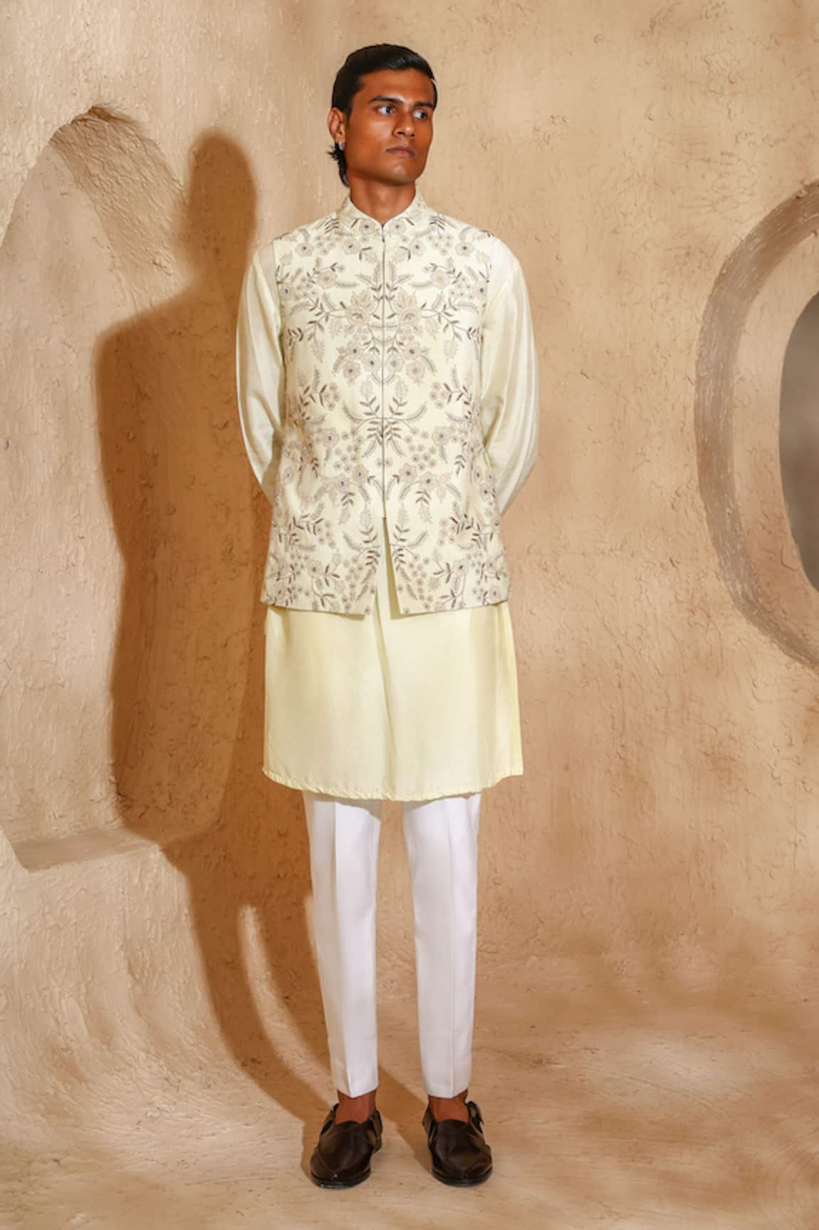 Chatenya Mittal Dori & Dabka Embroidered Nehru Jacket Set