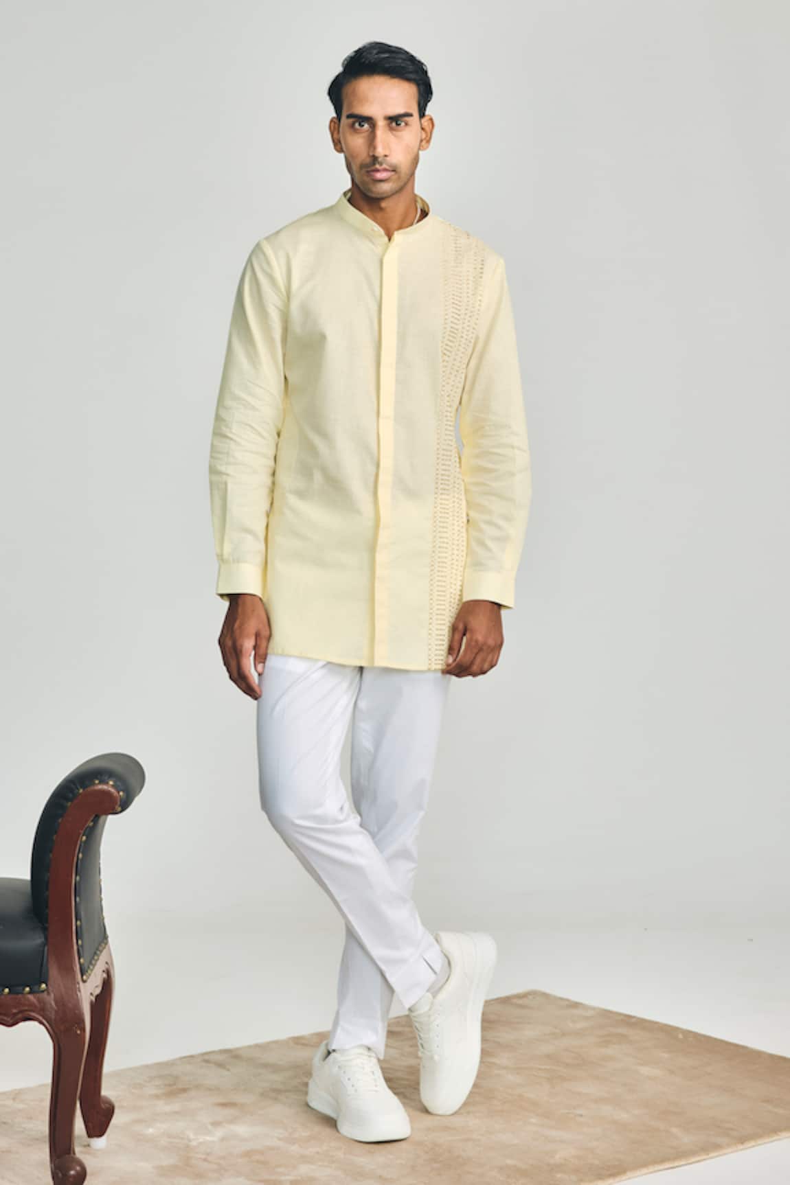 Project Bandi X AZA Brotherhood Cutdana Hand Embroidered Short Kurta