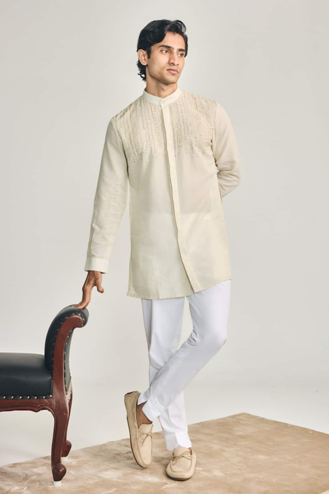 Project Bandi X AZA Kin Cutdana Hand Embroidered Short Kurta